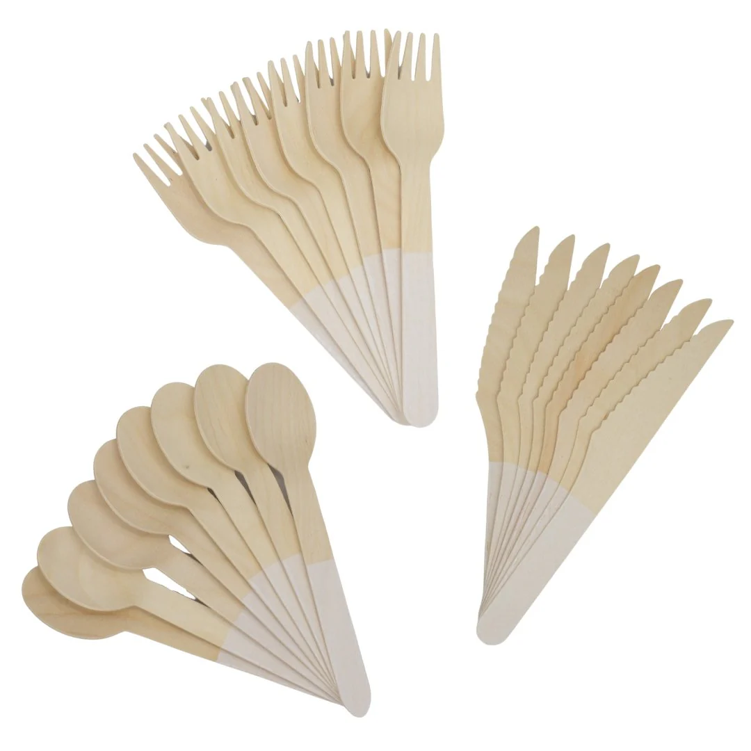Ellie's Party Supply White Wooden Utensil Set – 24ct | ON SALE!! - Image 2