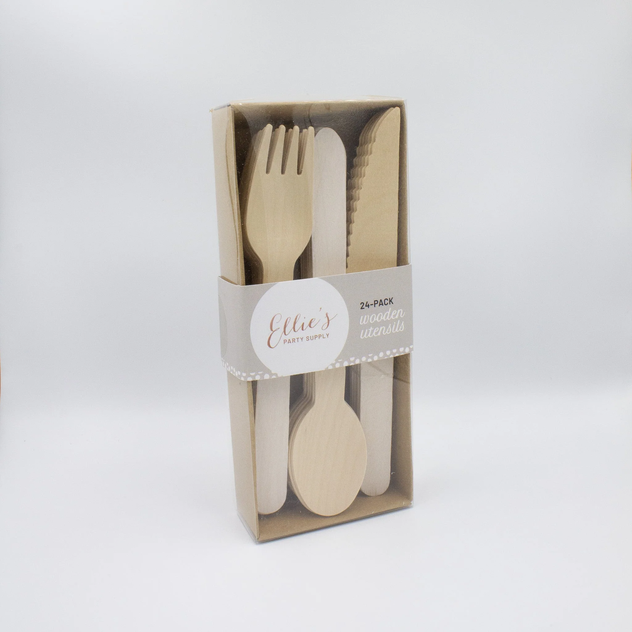 Ellie's Party Supply White Wooden Utensil Set – 24ct | ON SALE!! - Image 8