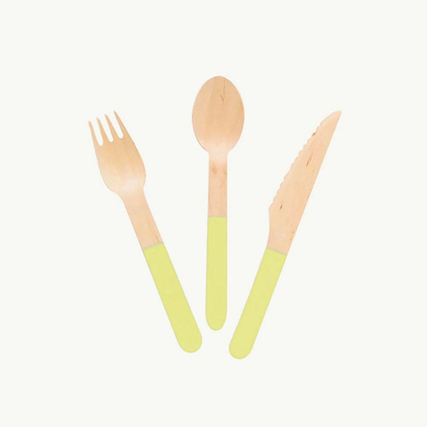 Ellie's Party Supply Yellow Wooden Utensil Set – 24ct | ON SALE!! - Image 2