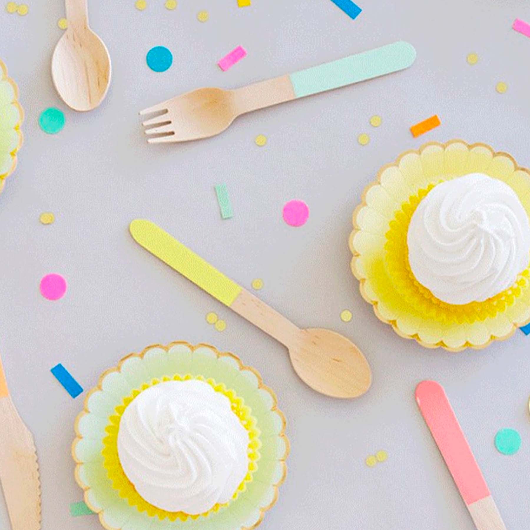 Ellie's Party Supply Yellow Wooden Utensil Set – 24ct | ON SALE!! - Image 3