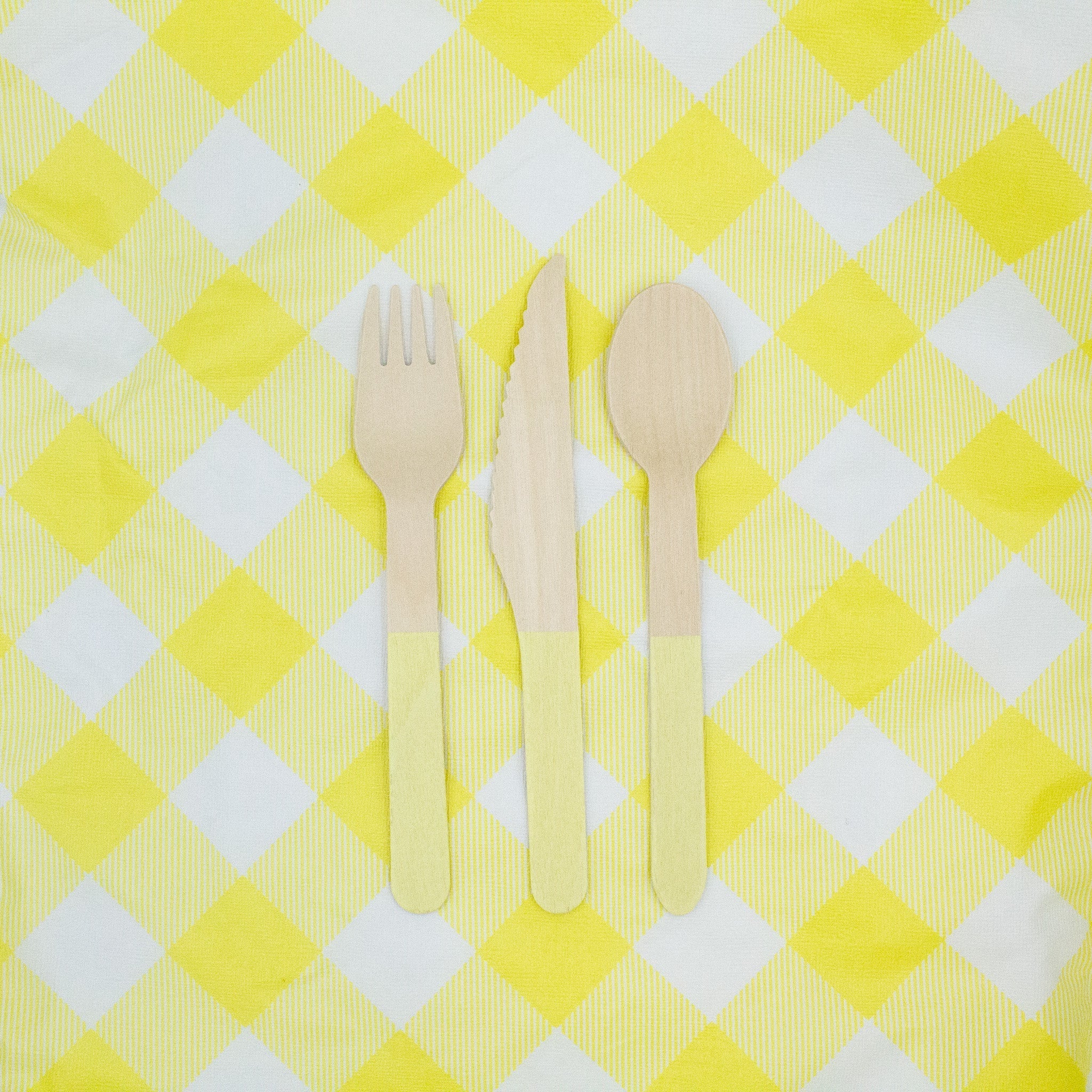 Ellie's Party Supply Yellow Wooden Utensil Set – 24ct | ON SALE!! - Image 8