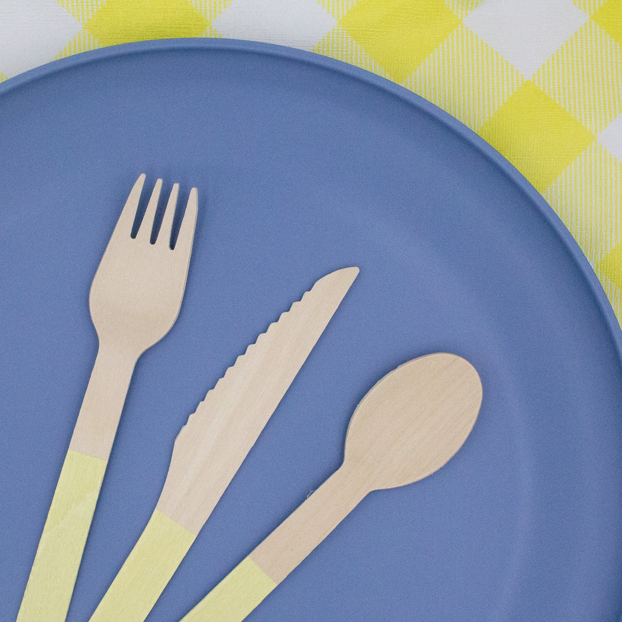 Ellie's Party Supply Yellow Wooden Utensil Set – 24ct | ON SALE!! - Image 9