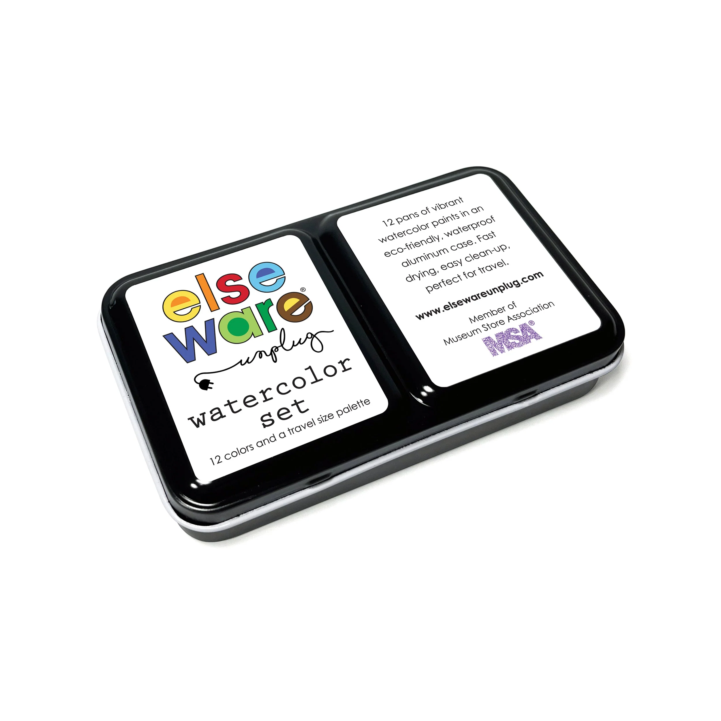 Elseware Unplug Watercolors – Metal Palette – 12 Colors – Travel Friendly - Image 2