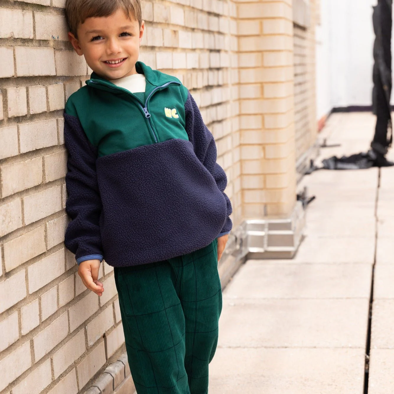 Mon Coeur Evergreen Grid Corduroy Pant - Image 2