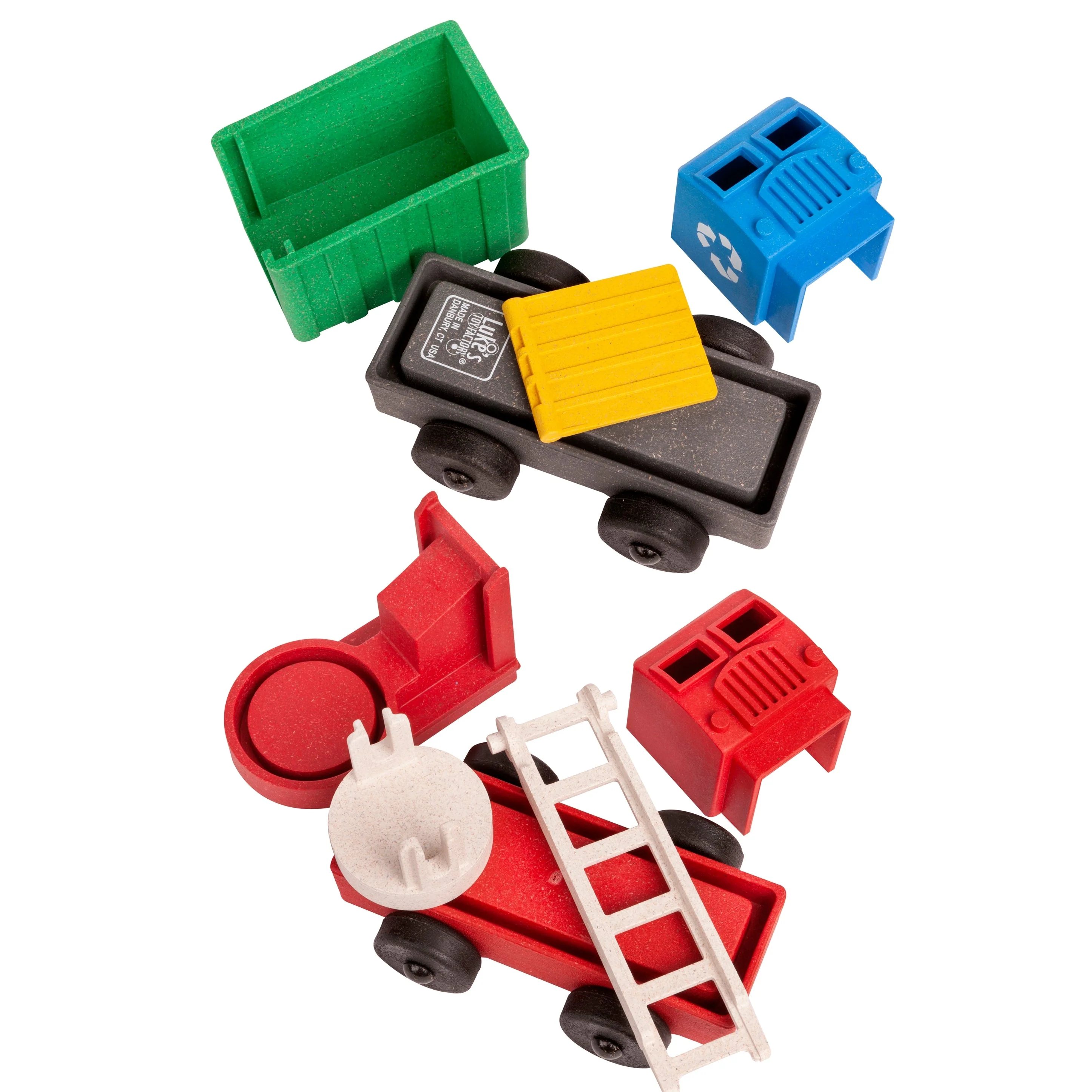 Luke's Toy Factory Fire Truck and Recycling Truck 2 Pack - Image 3