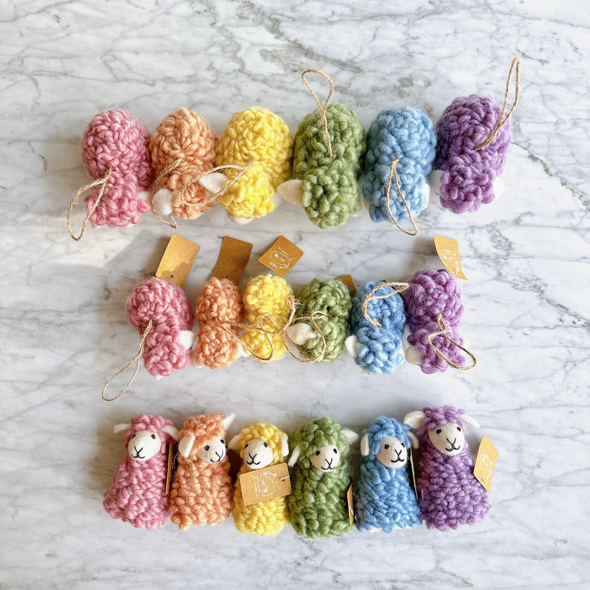 Ganapati Crafts Co. Candy Sheep finger puppet - Set of 6 - Image 3