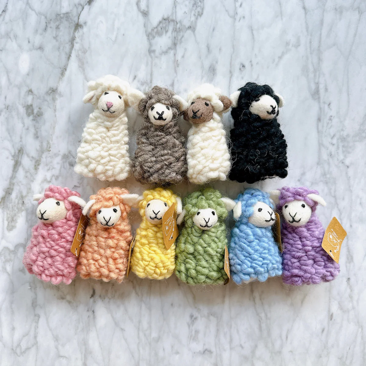 Ganapati Crafts Co. Candy Sheep finger puppet - Set of 6 - Image 5