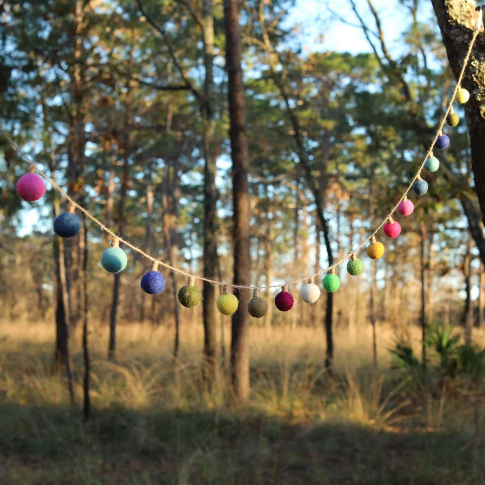 Ganapati Crafts Co. Felt Color Ball Lightbulb Garland - Image 5