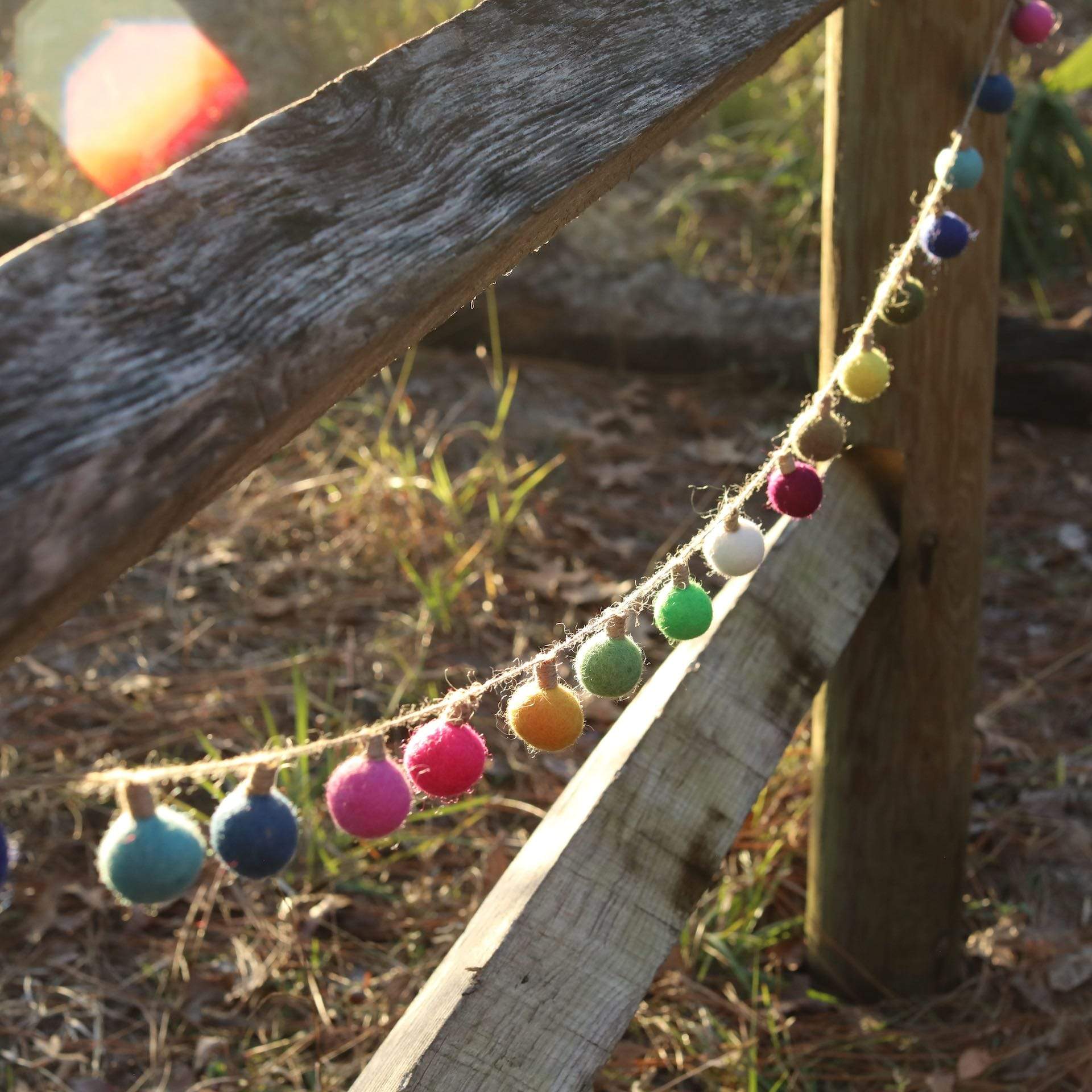 Ganapati Crafts Co. Felt Color Ball Lightbulb Garland - Image 7
