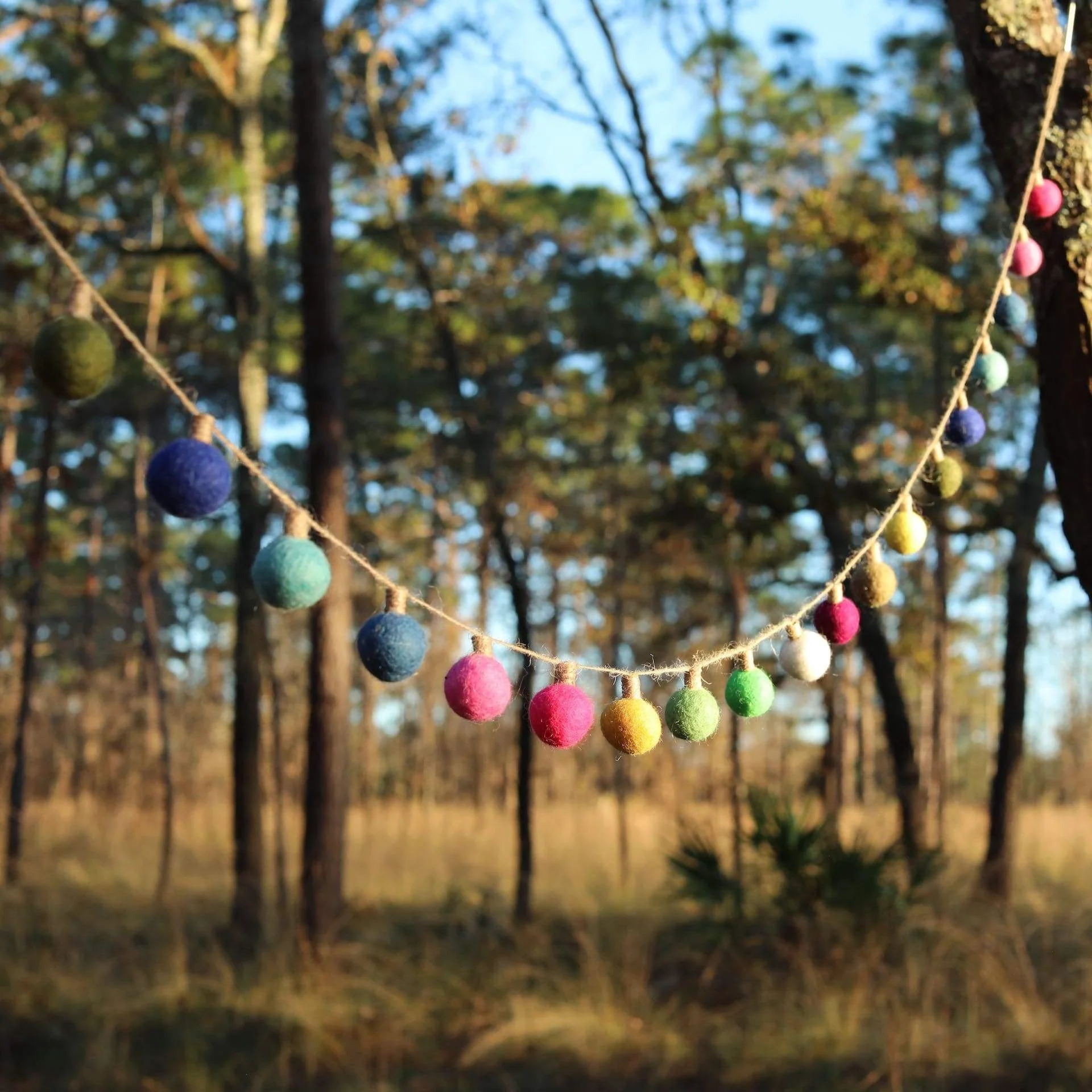 Ganapati Crafts Co. Felt Color Ball Lightbulb Garland - Image 8