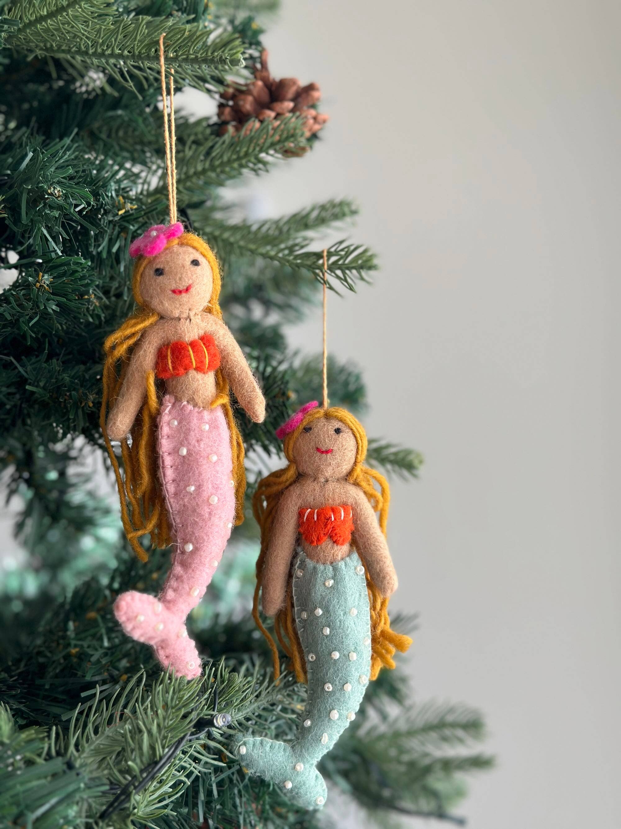Ganapati Crafts Co. Felt Ornament - Assorted Mermaid - Image 5
