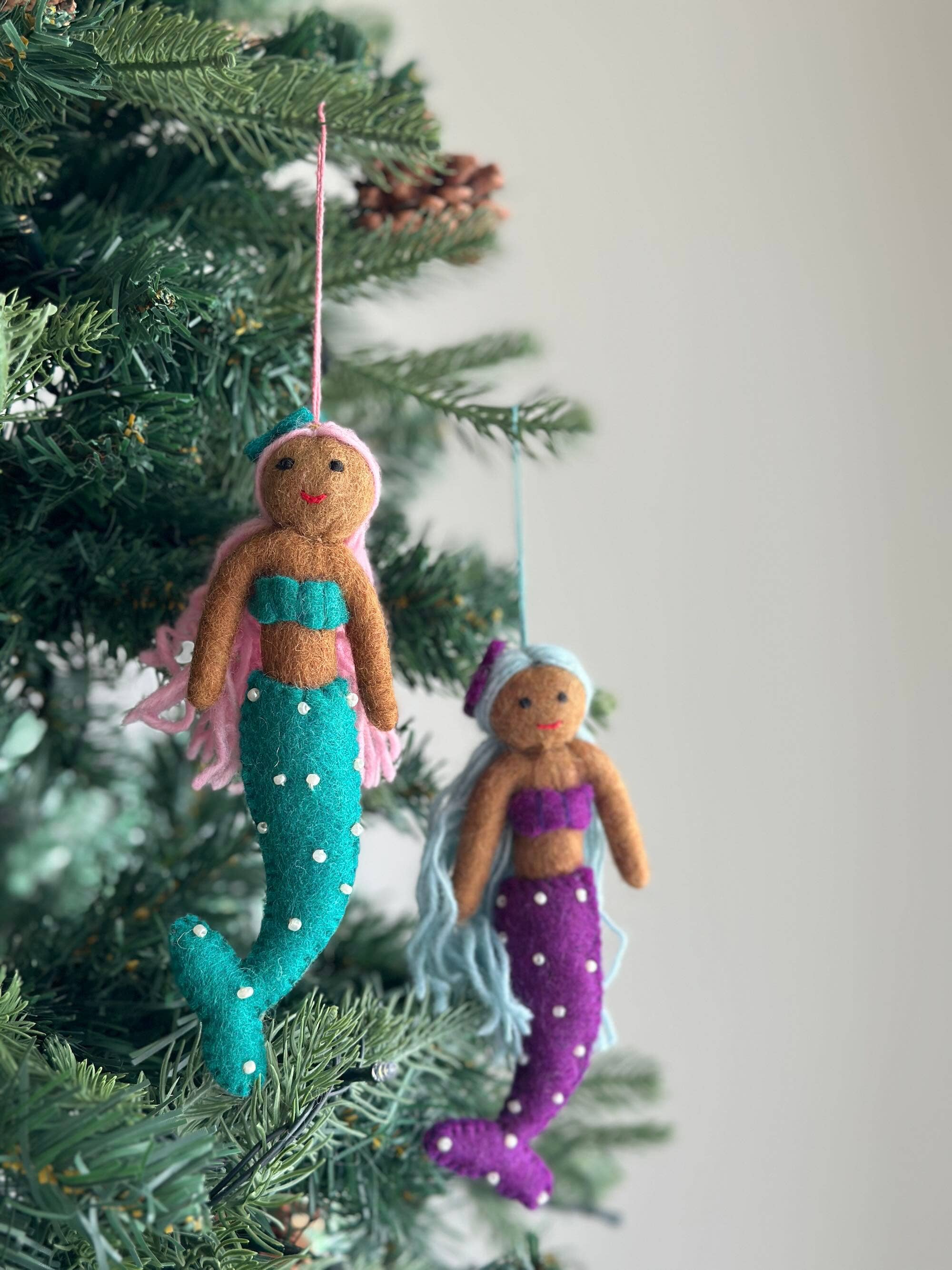 Ganapati Crafts Co. Felt Ornament - Assorted Mermaid - Image 6