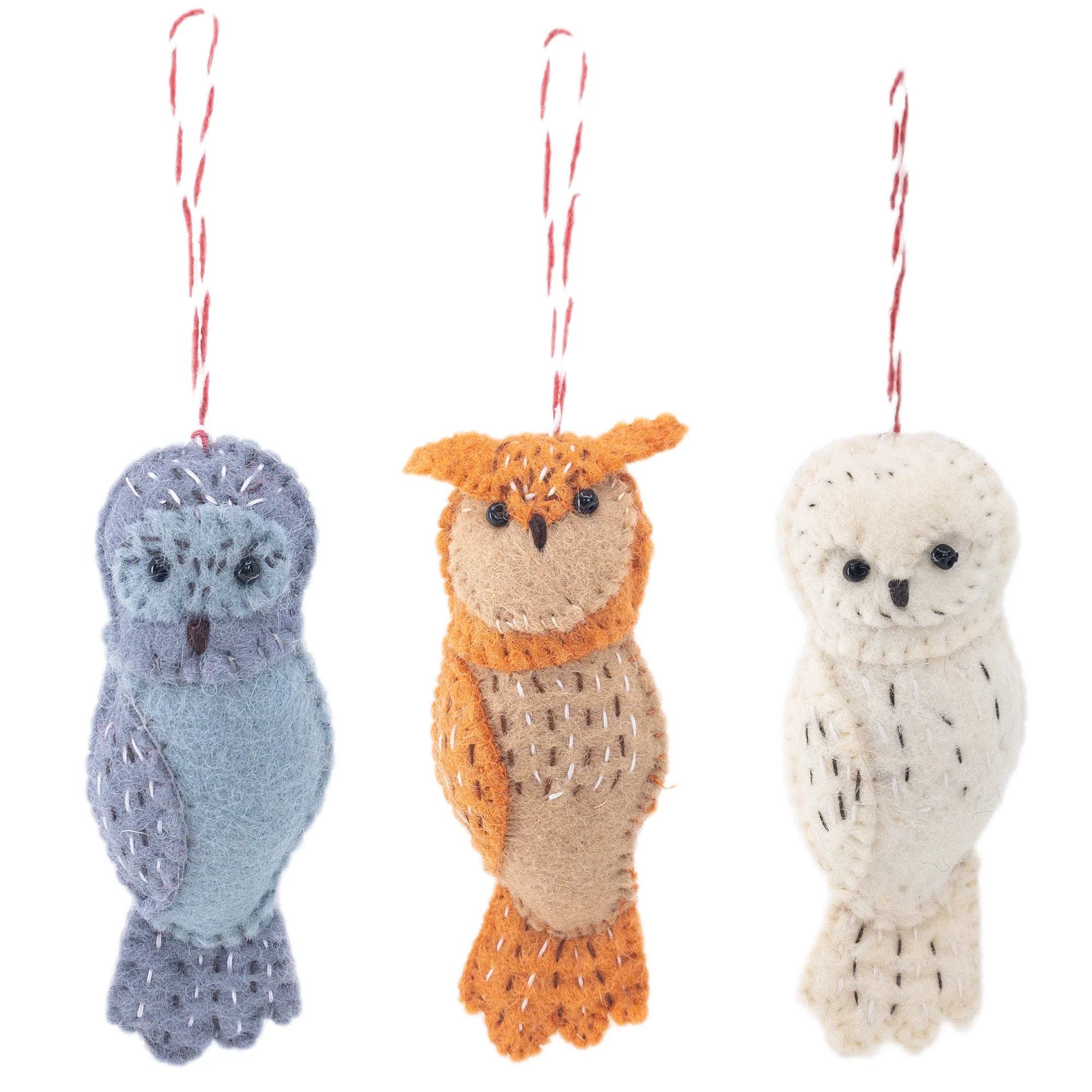 Ganapati Crafts Co. Felt Ornament - Owl Family - Image 7