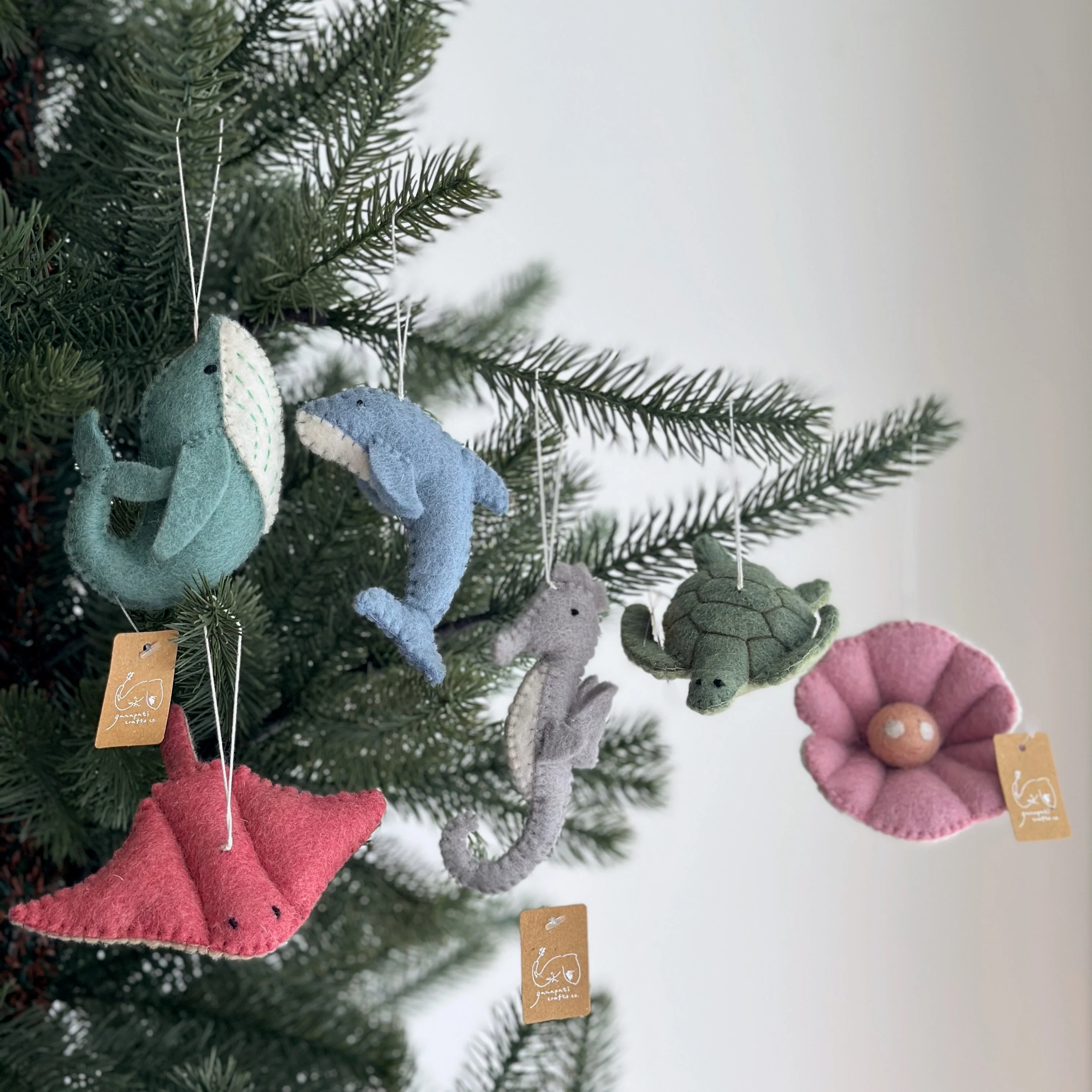 Ganapati Crafts Co. Felt Ornament - Sea Animals Theme / Sea Turtle - Image 2