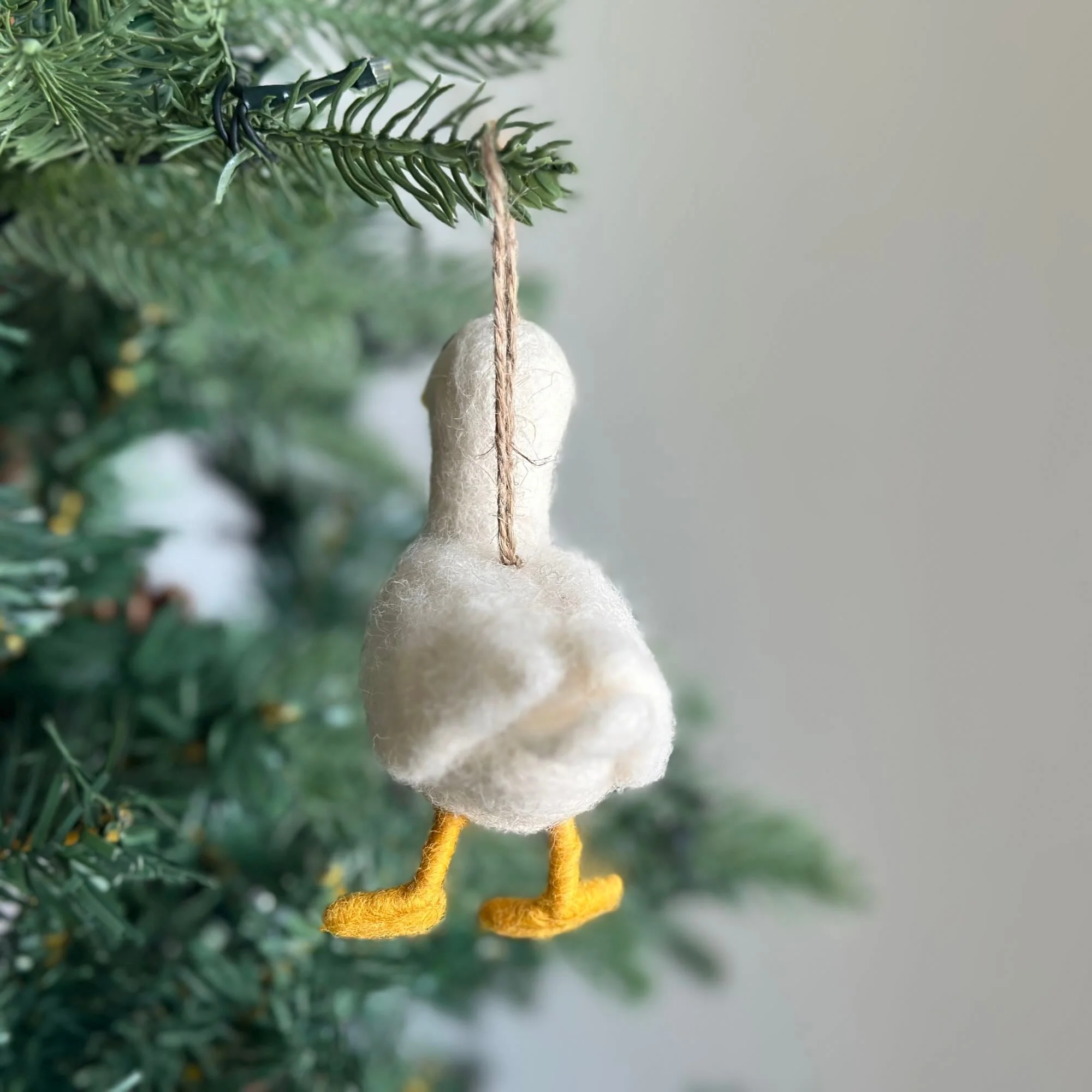 Ganapati Crafts Co. Felt Ornament - White Duck - Image 2