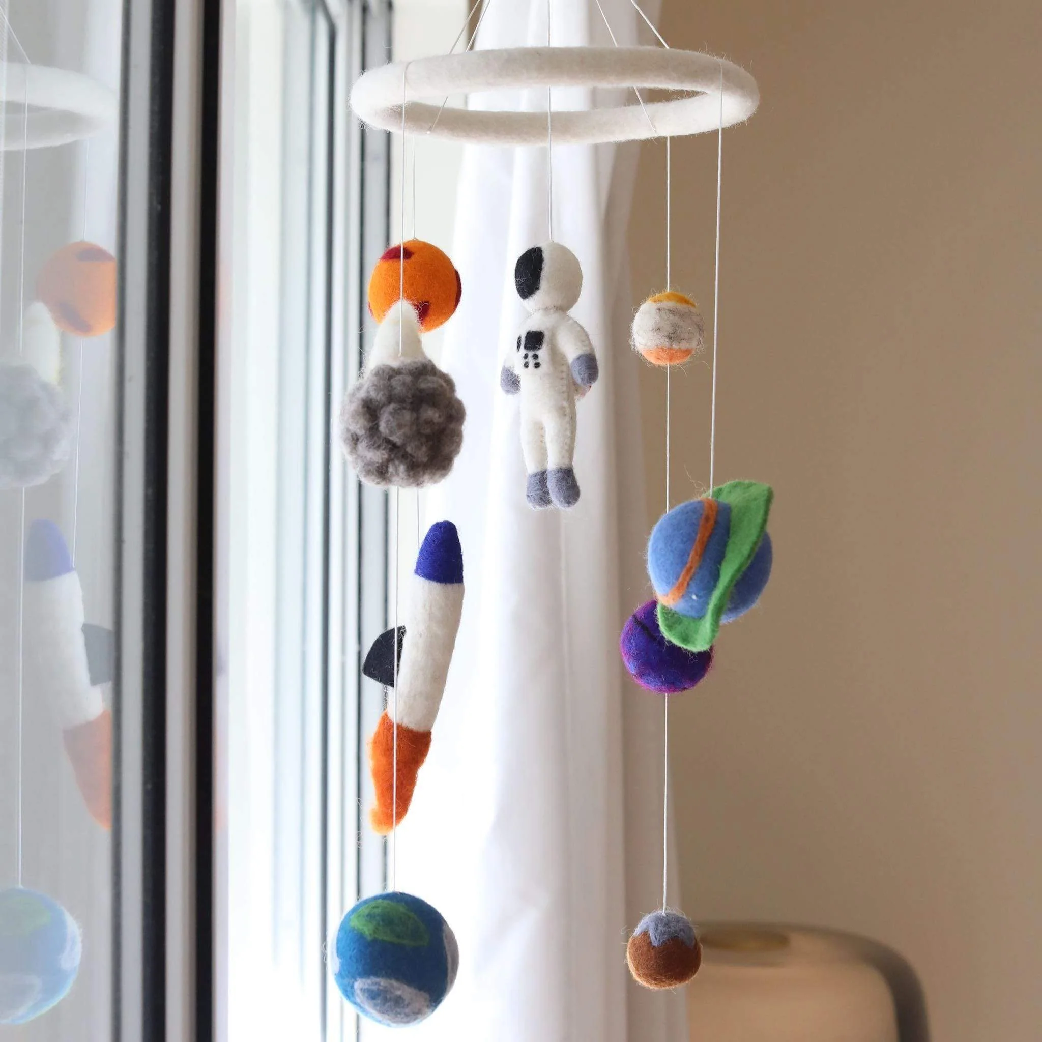 Ganapati Crafts Co. Felt Spaceman Baby Mobile - Image 5