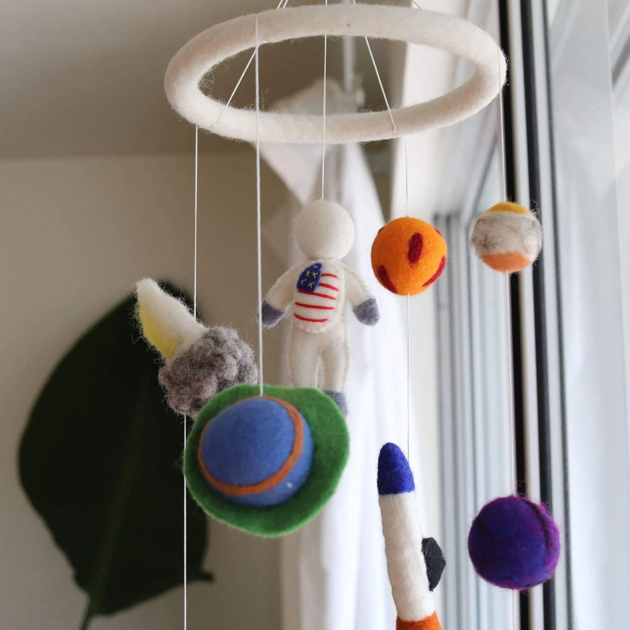 Ganapati Crafts Co. Felt Spaceman Baby Mobile - Image 6