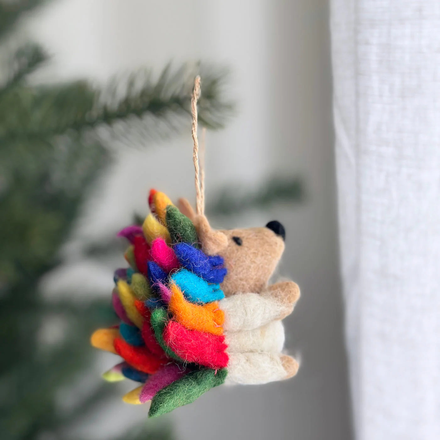 Ganapati Crafts Co. Rainbow Hedgehog Ornament - Image 2