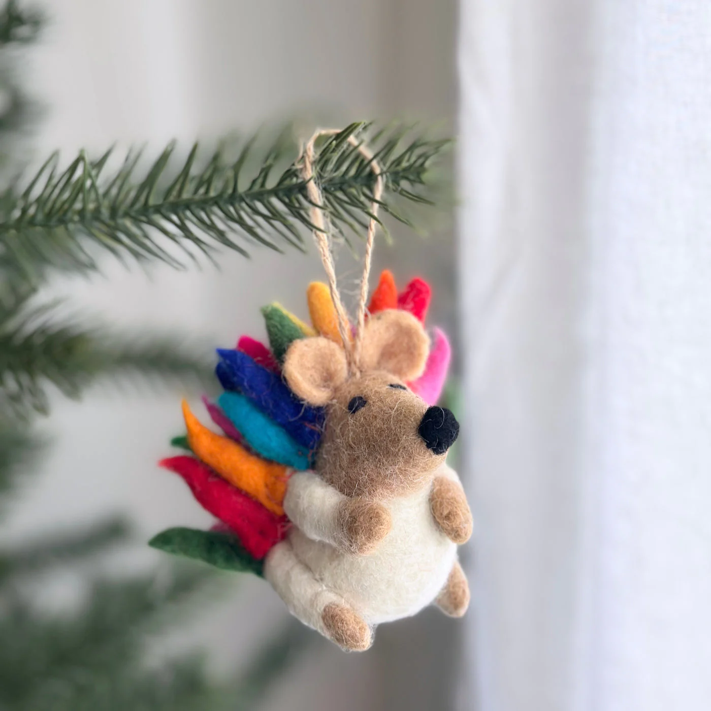 Ganapati Crafts Co. Rainbow Hedgehog Ornament - Image 3