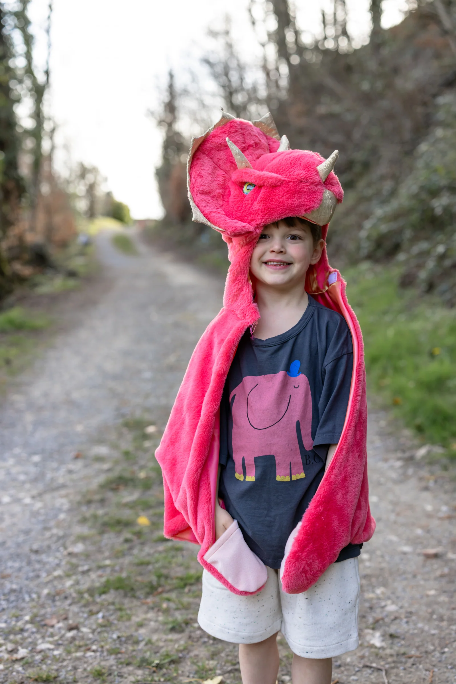 Great Pretenders Red Triceratops Cuddle Cape - Image 2