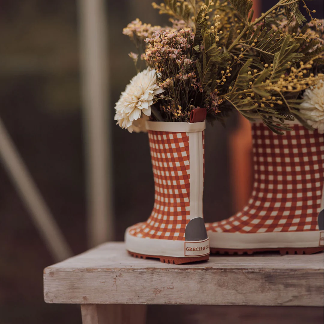 GRECH & CO. Classic Rain Boots | Sienna Gingham - Image 4