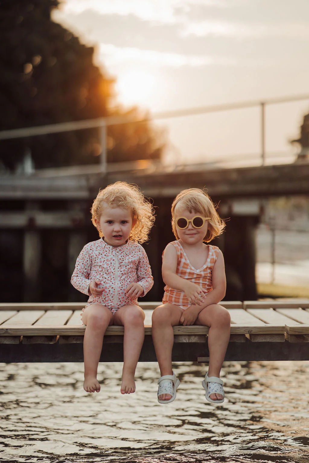 GRECH & CO. Long Sleeve Rashguard Ruffle Swimsuit | UPF + Recycled - Sunset Meadow - Image 5
