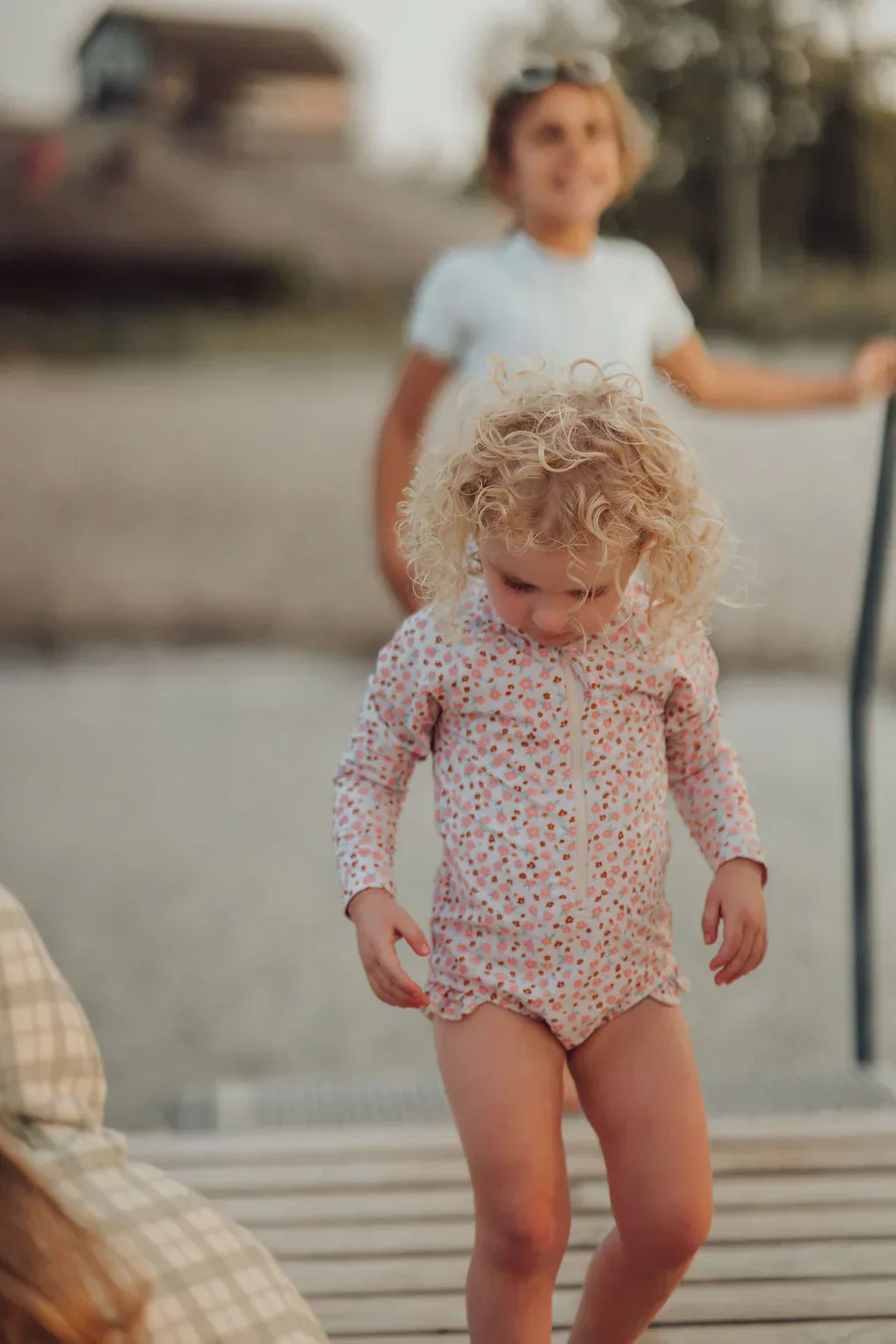 GRECH & CO. Long Sleeve Rashguard Ruffle Swimsuit | UPF + Recycled - Sunset Meadow - Image 8