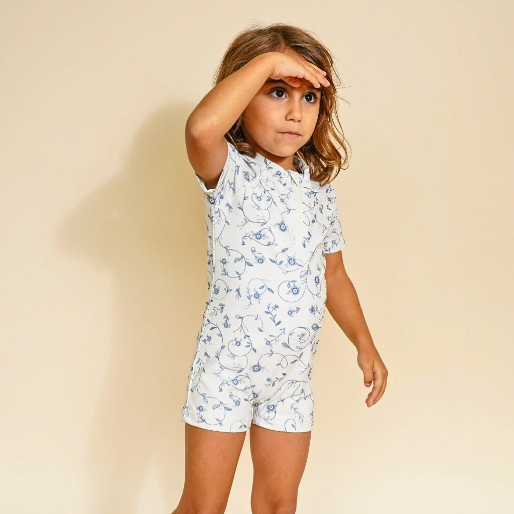 GRECH & CO. Short Sleeve Rashguard Swimsuit | UPF + Recycled - Scandi Floral - Image 2