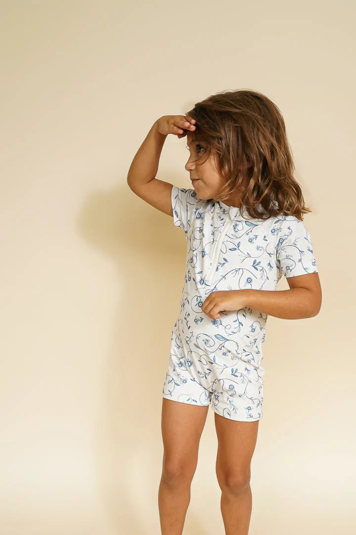 GRECH & CO. Short Sleeve Rashguard Swimsuit | UPF + Recycled - Scandi Floral - Image 4