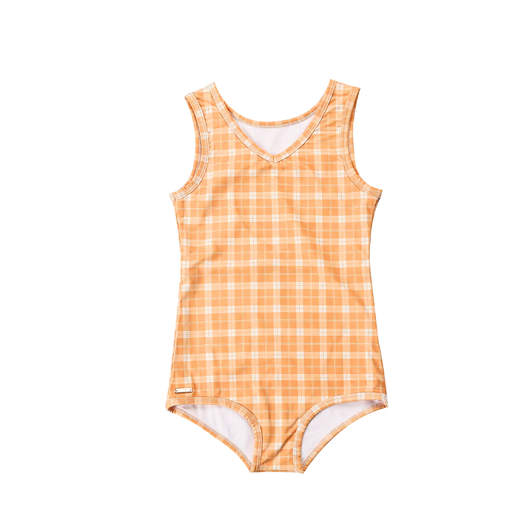 GRECH & CO. Sweetheart 1 Piece Swimsuit | UPF + Recycled - Buckwheat Plaid