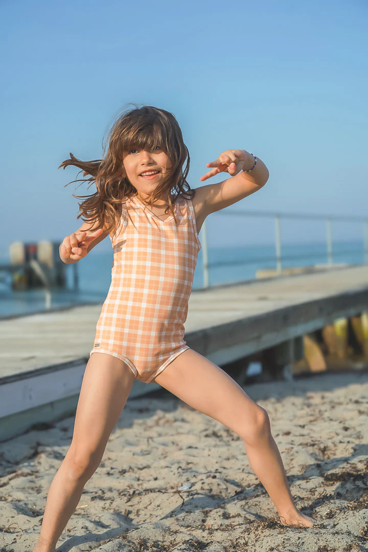 GRECH & CO. Sweetheart 1 Piece Swimsuit | UPF + Recycled - Buckwheat Plaid - Image 2