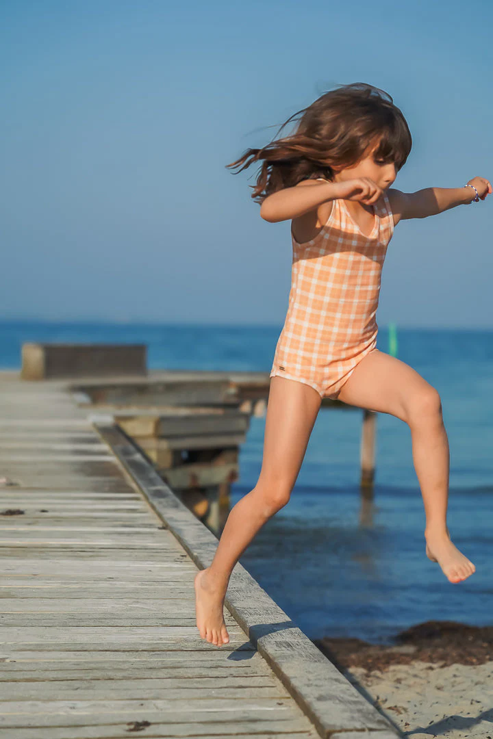 GRECH & CO. Sweetheart 1 Piece Swimsuit | UPF + Recycled - Buckwheat Plaid - Image 3