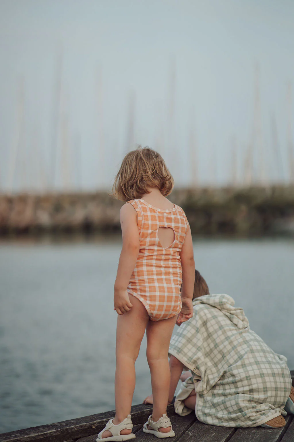 GRECH & CO. Sweetheart 1 Piece Swimsuit | UPF + Recycled - Buckwheat Plaid - Image 8