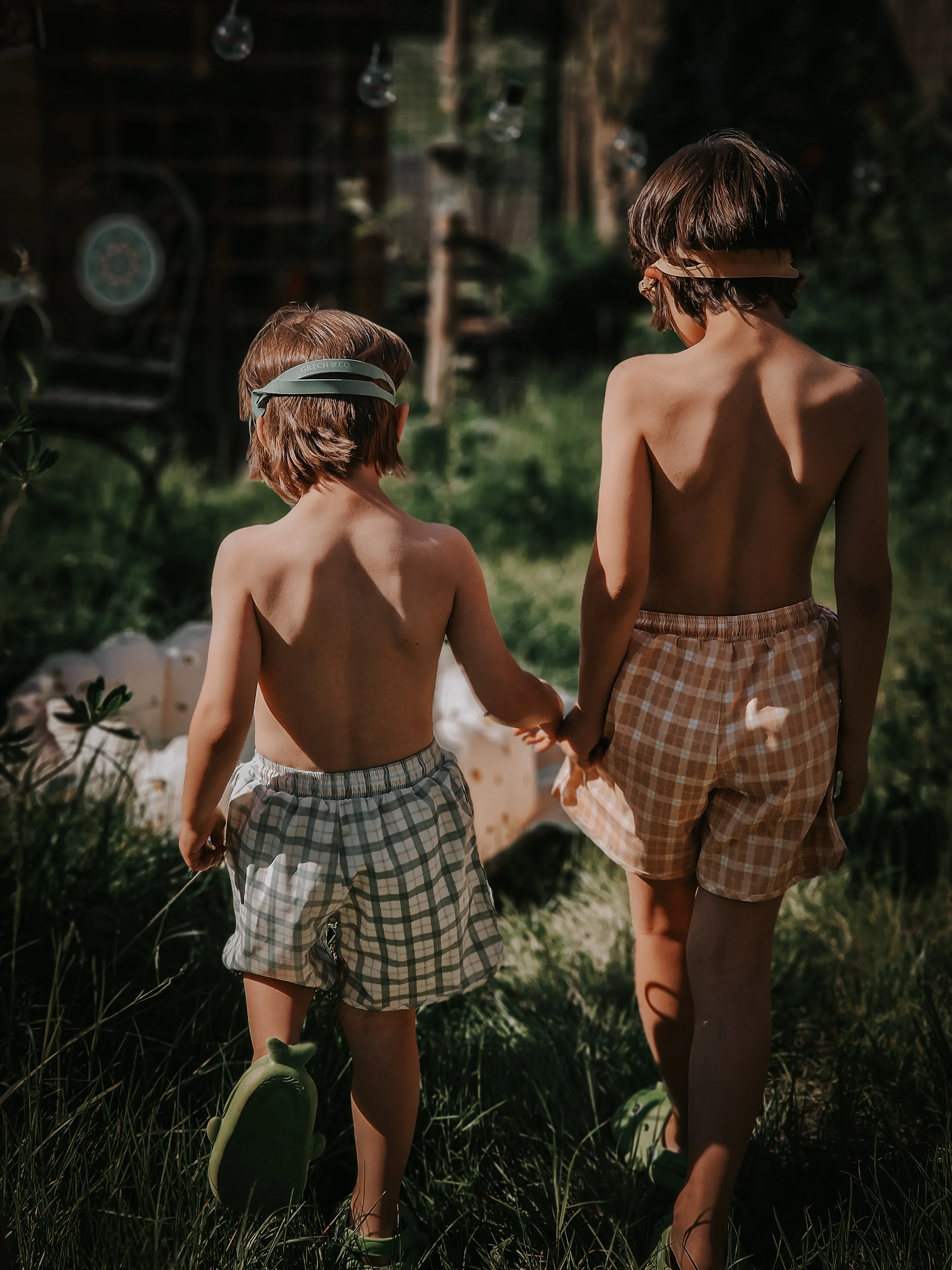 GRECH & CO. Swim Trunks | UPF + Recycled - Buckwheat Plaid - Image 9
