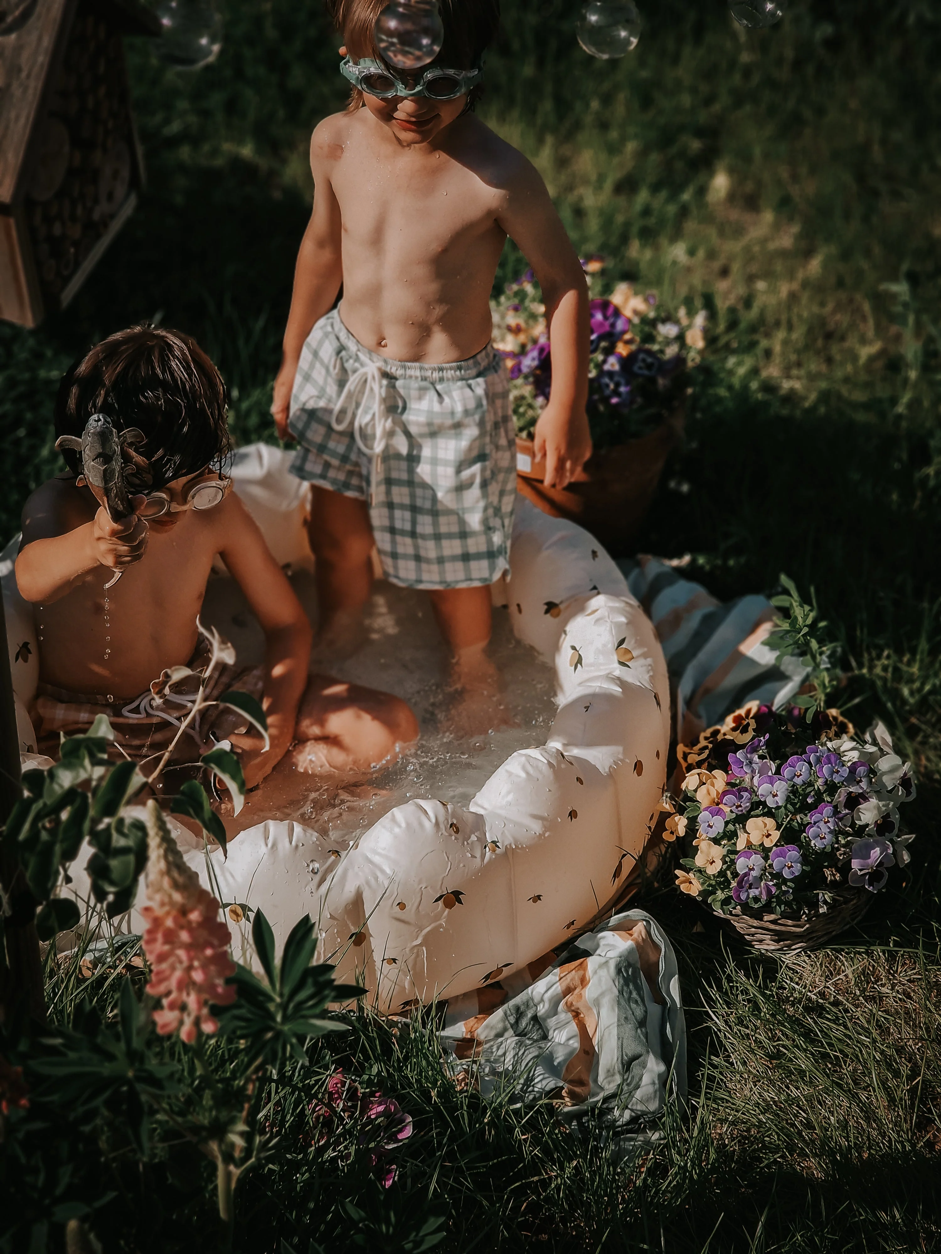 GRECH & CO. Swim Trunks | UPF + Recycled - Fern Plaid - Image 2