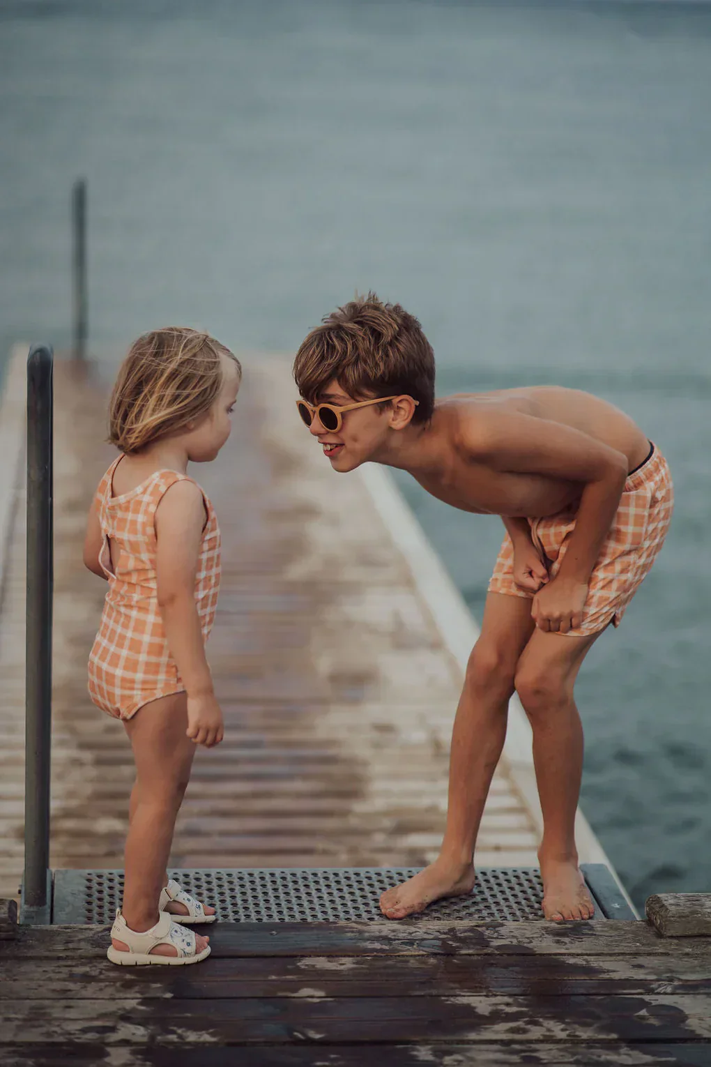 GRECH & CO. Swim Trunks | UPF + Recycled - Sienna Gingham - Image 8