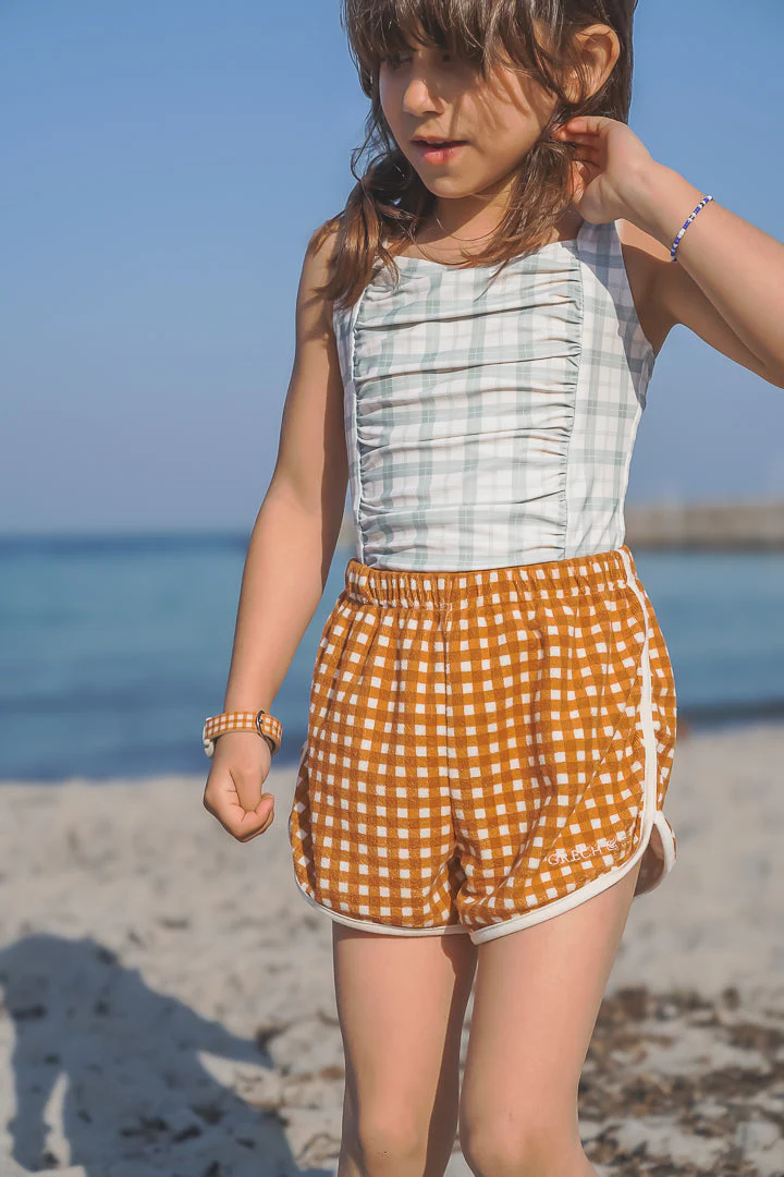 GRECH & CO. Vintage Girls 1 Piece Swimsuit | UPF + Recycled - Fern Plaid - Image 4