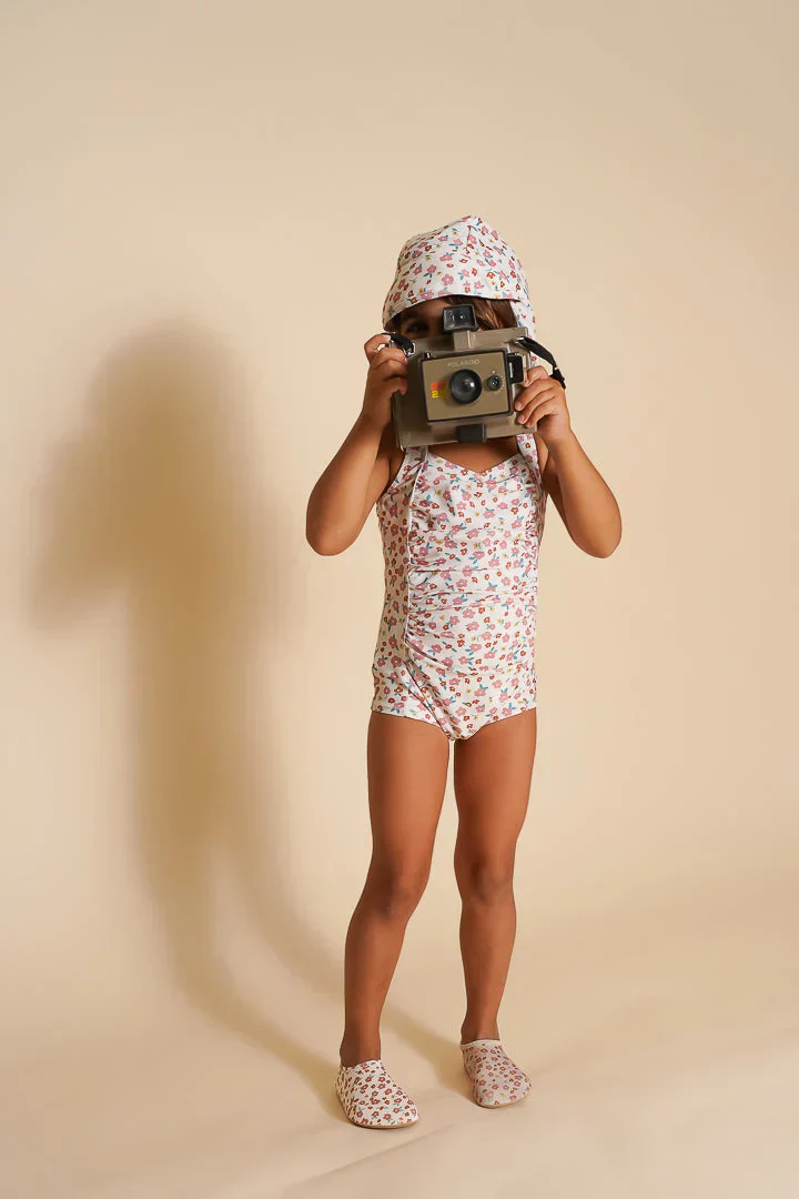 GRECH & CO. Vintage Girls 1 Piece Swimsuit | UPF + Recycled - Sunset Meadow - Image 4