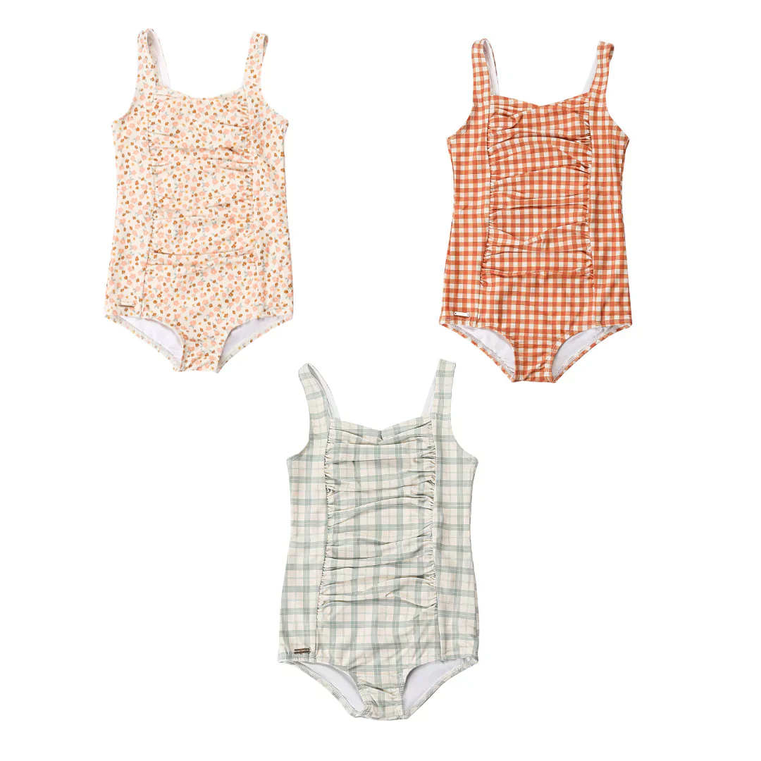 GRECH & CO. Vintage Girls 1 Piece Swimsuit | UPF + Recycled - Sunset Meadow - Image 6