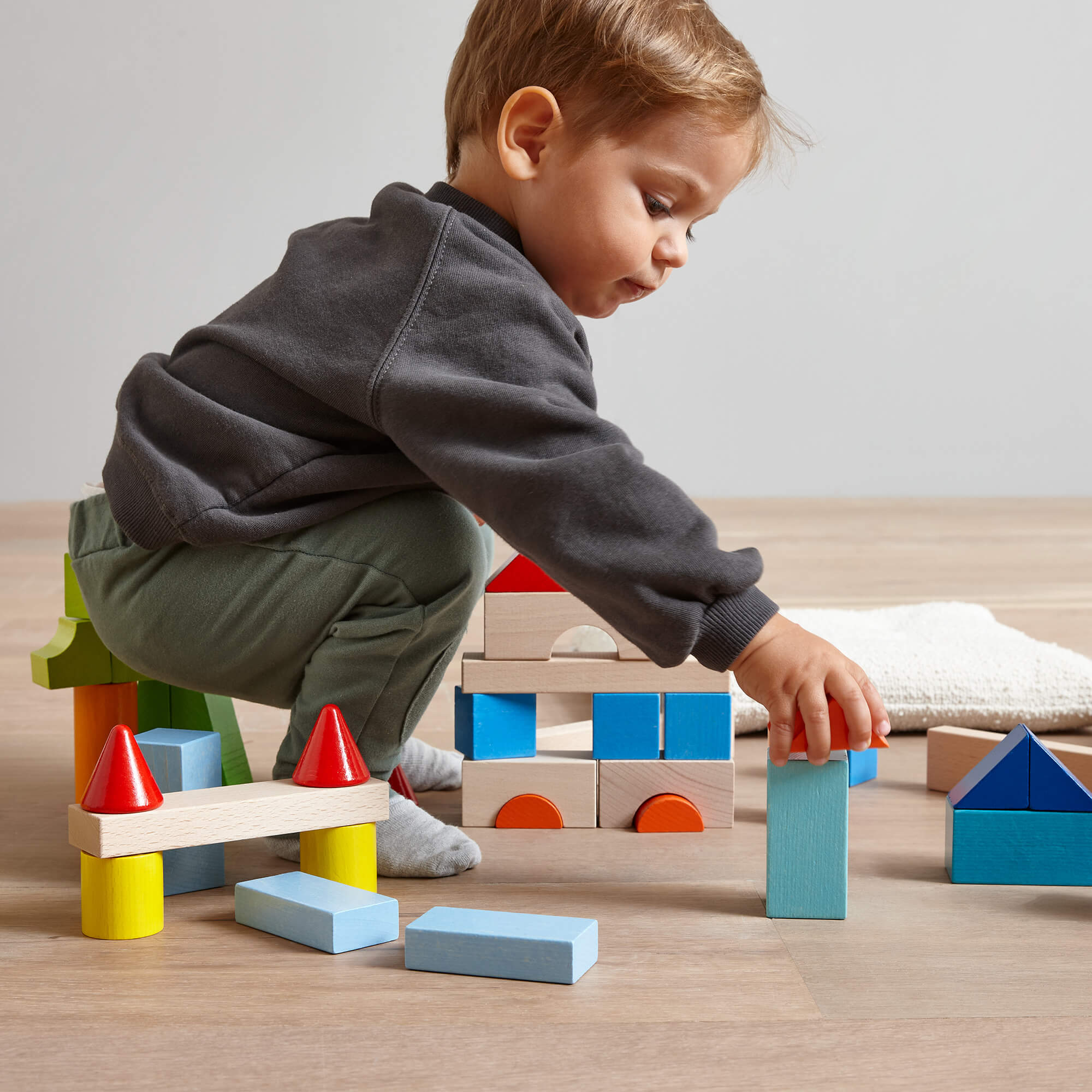 HABA Colored Wooden Building Blocks - 46 Piece Set - Image 2