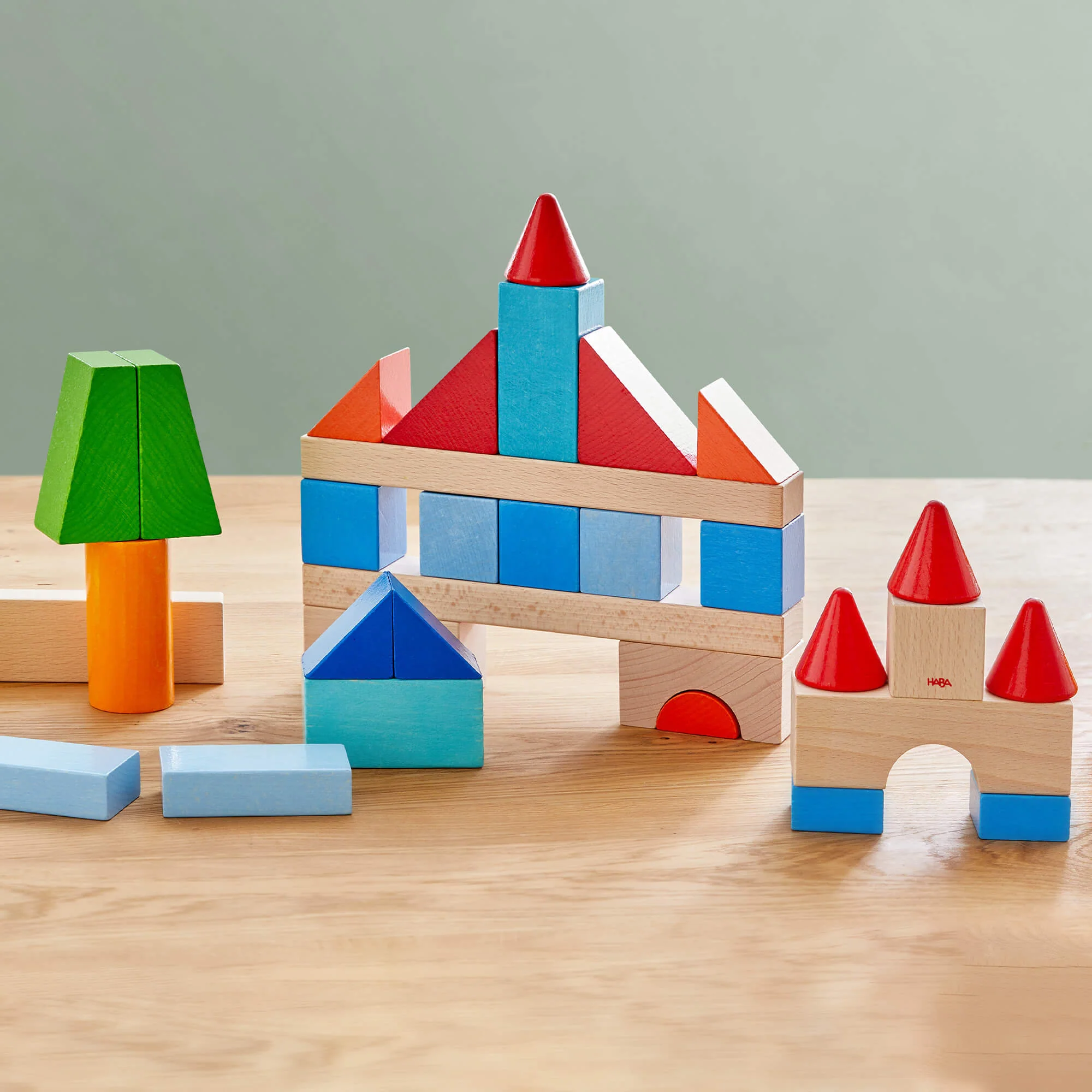 HABA Colored Wooden Building Blocks - 46 Piece Set - Image 3