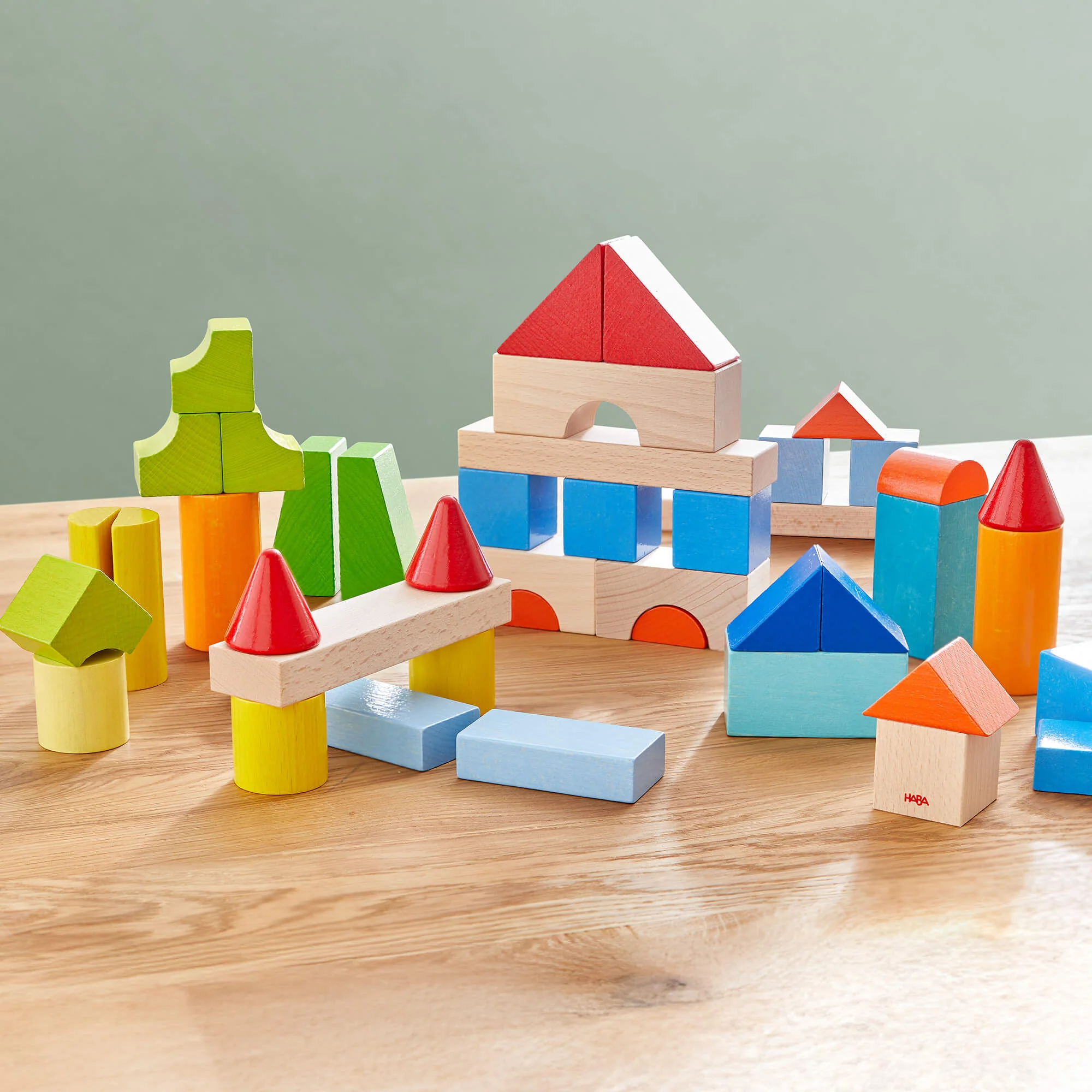 HABA Colored Wooden Building Blocks - 46 Piece Set - Image 4