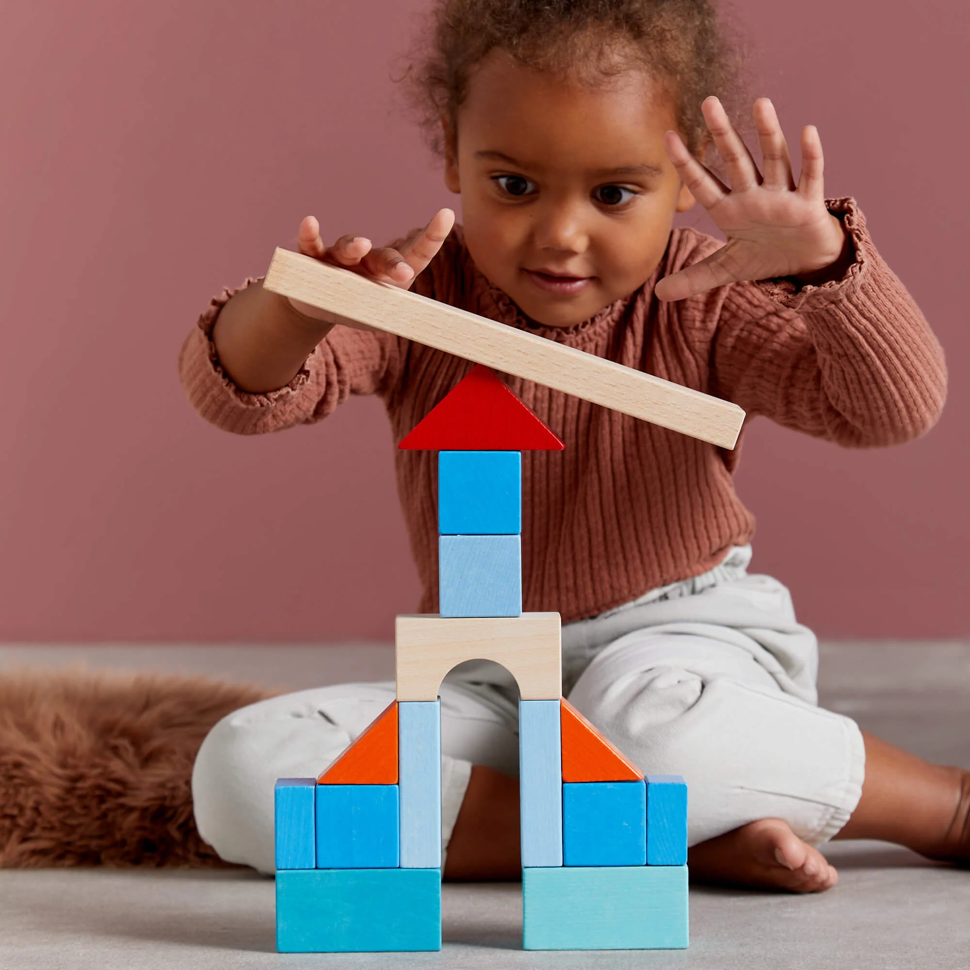 HABA Colored Wooden Building Blocks - 46 Piece Set - Image 6
