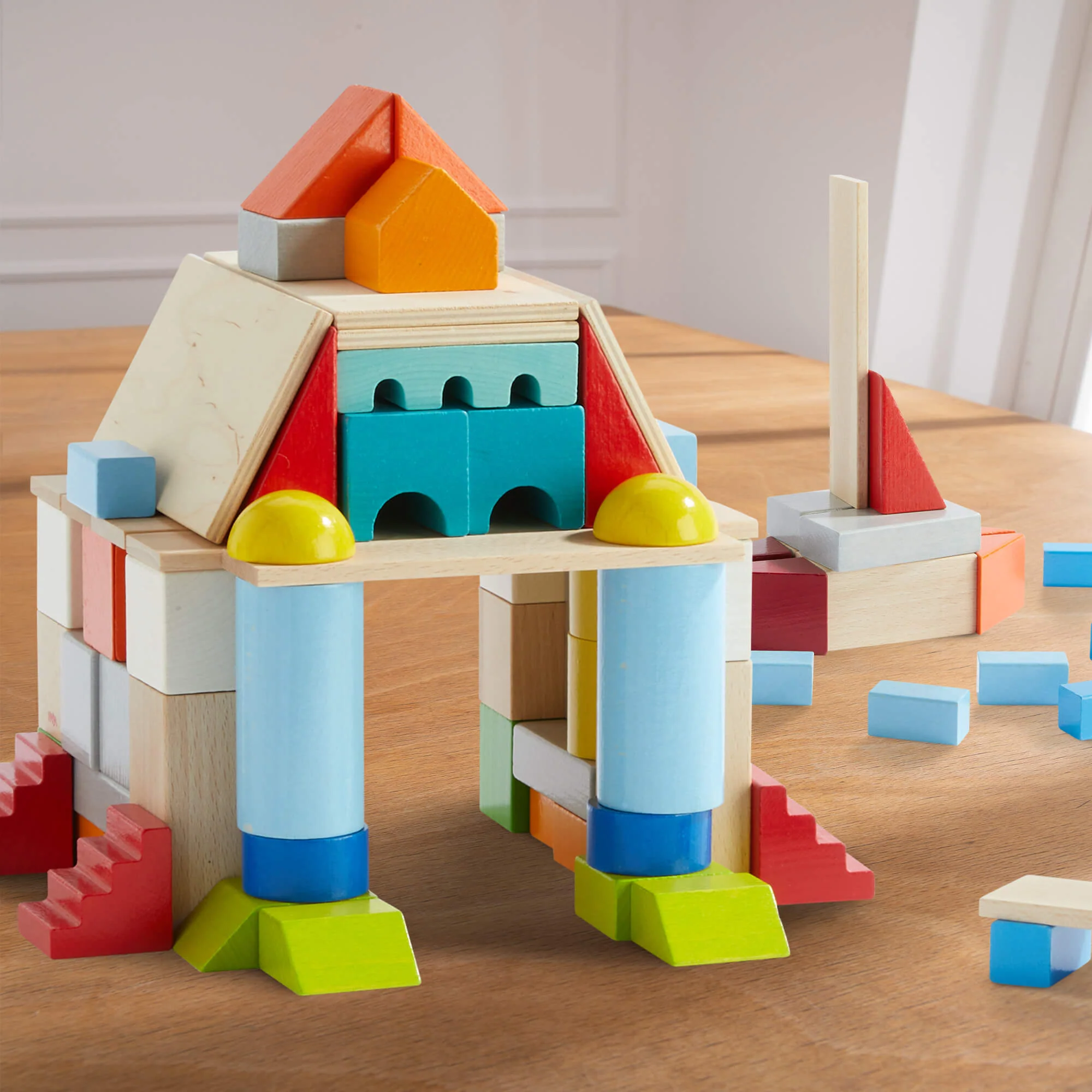 HABA Colored Wooden Building Blocks - 85 Piece Set - Image 4