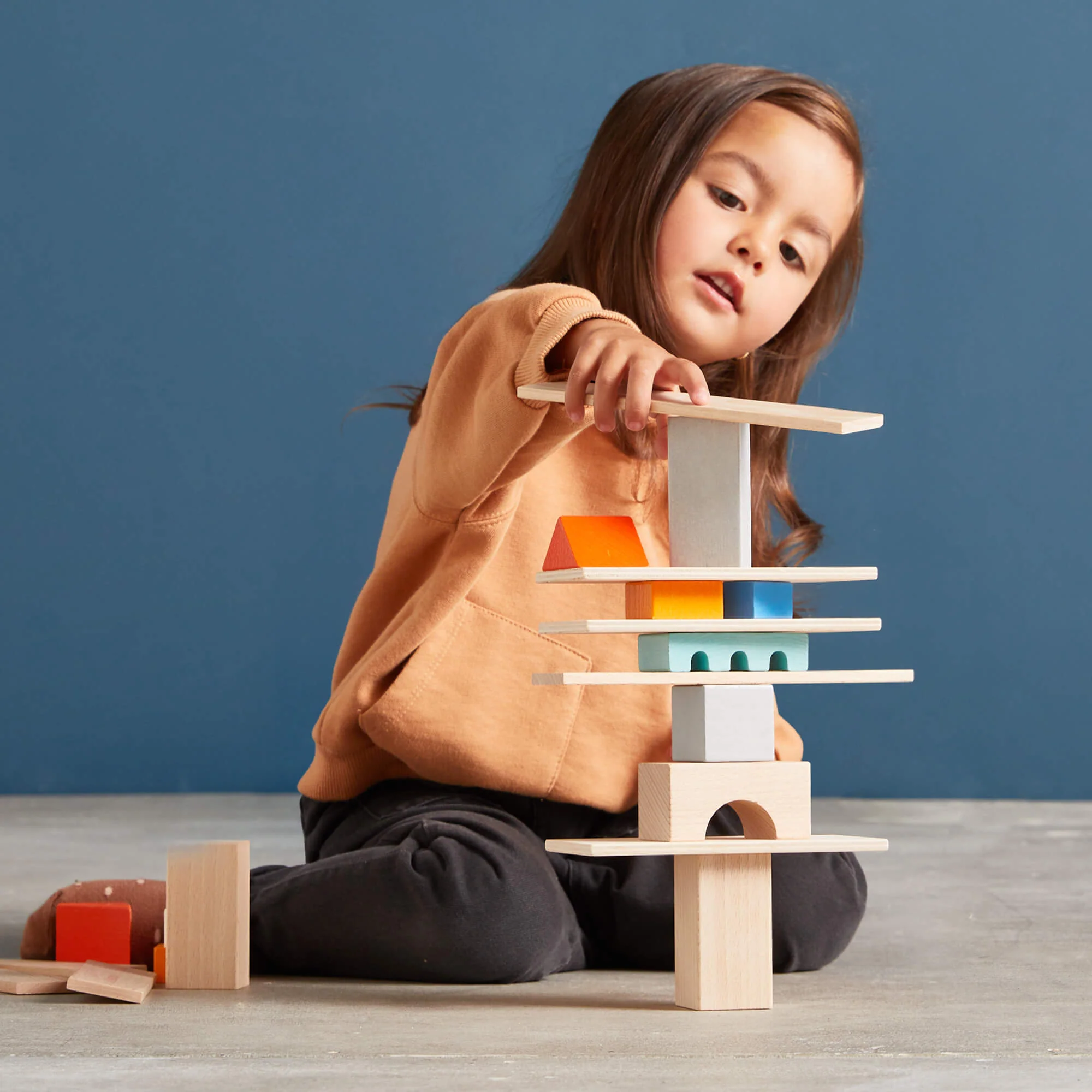 HABA Colored Wooden Building Blocks - 85 Piece Set - Image 6