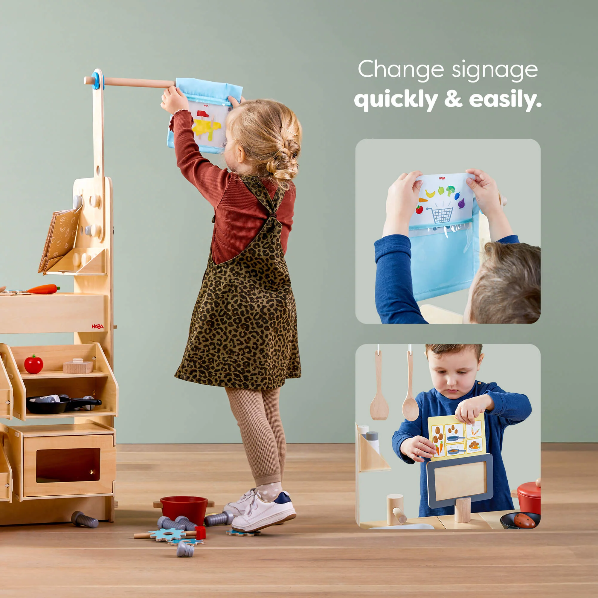 HABA Creative Play 3 in 1 – Play Kitchen, Store & Workshop - Image 10