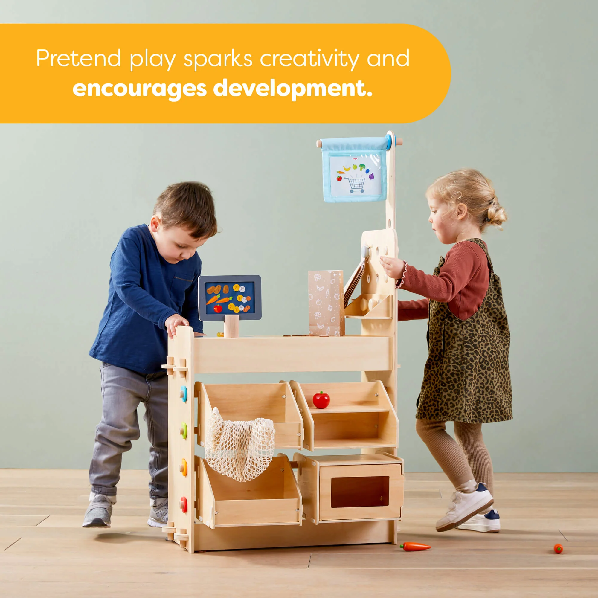 HABA Creative Play 3 in 1 – Play Kitchen, Store & Workshop - Image 9