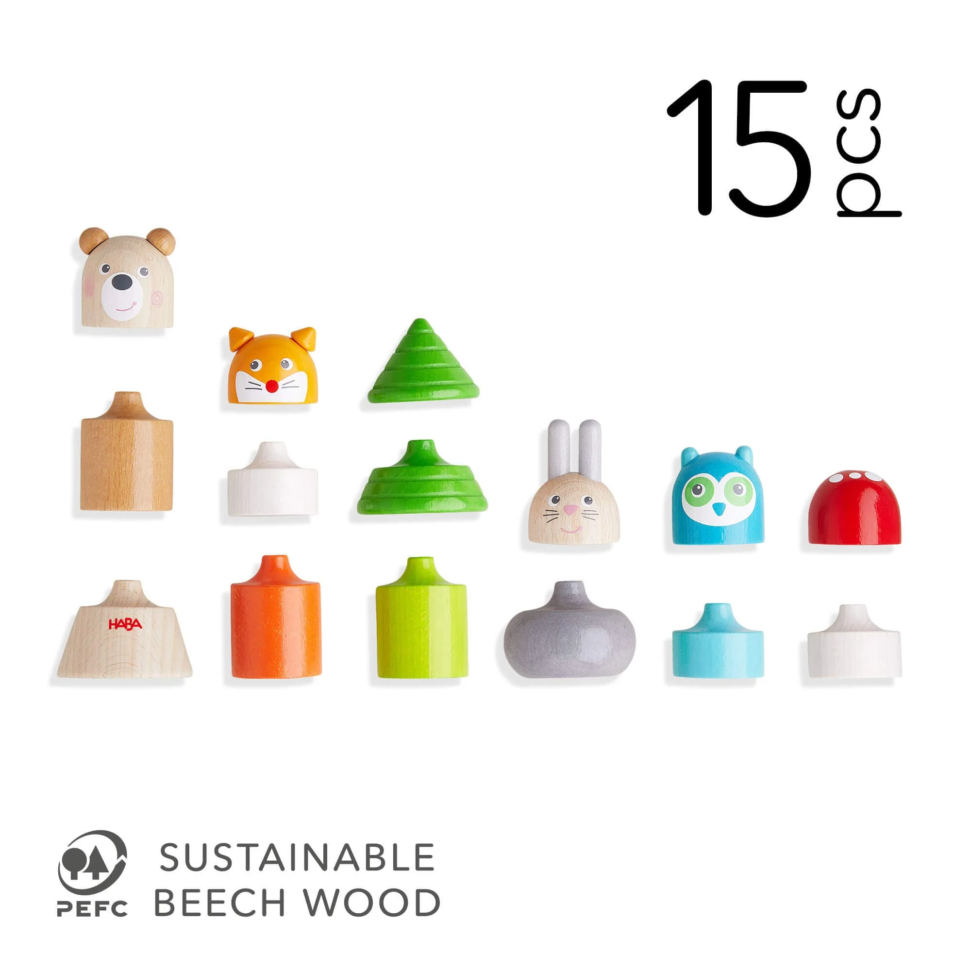 HABA Forest Animals Wooden Stacking Toy - Image 8