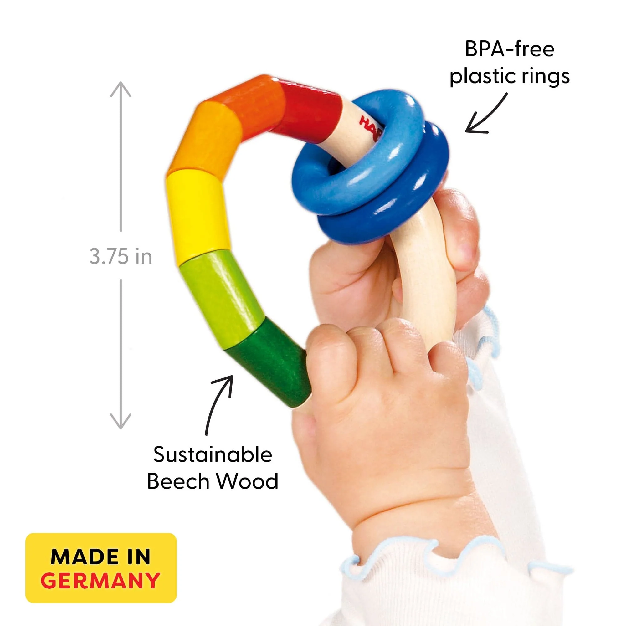 HABA Kringelring Wooden Baby Rattle - Image 3