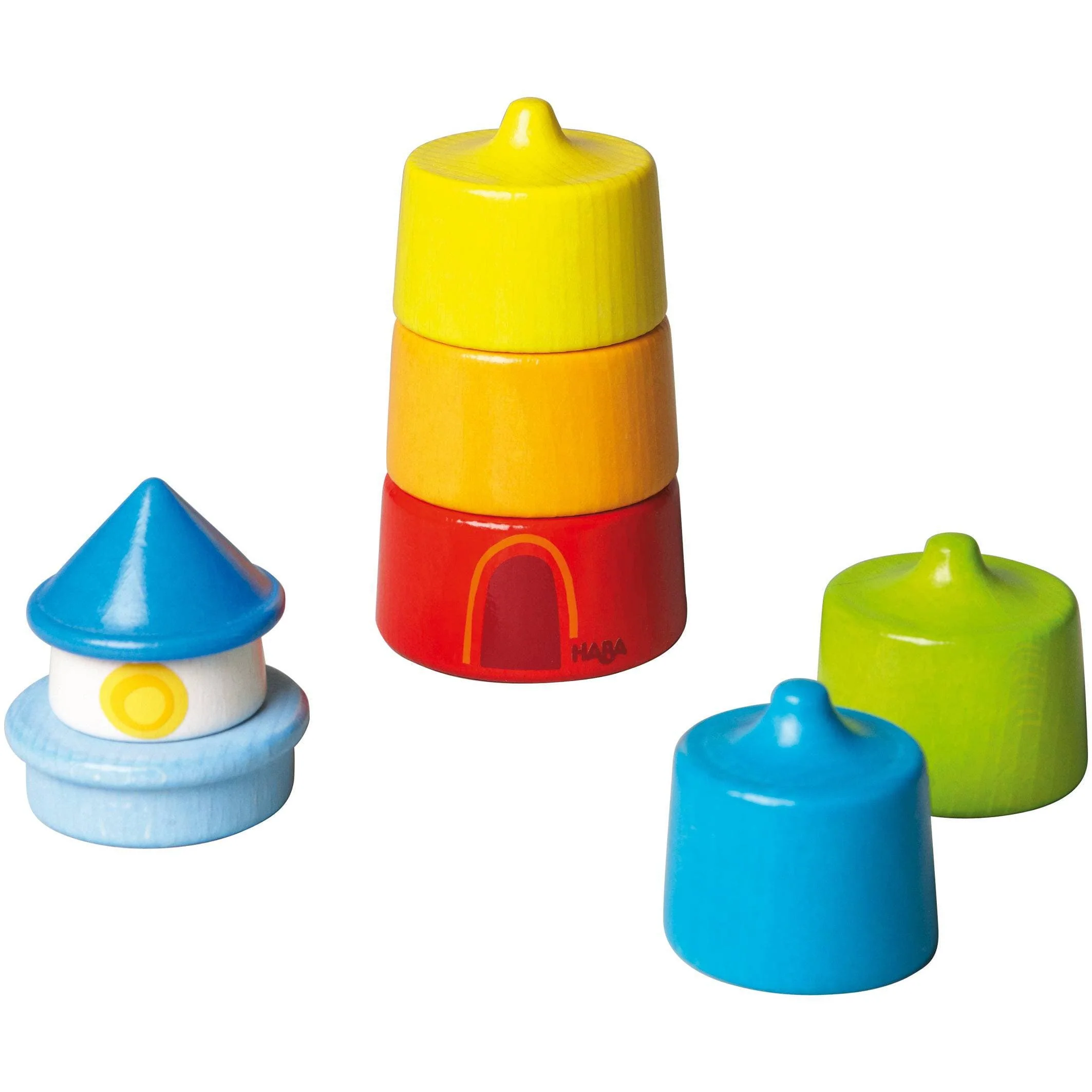 HABA Lighthouse Wooden Rainbow Stacker - Image 4